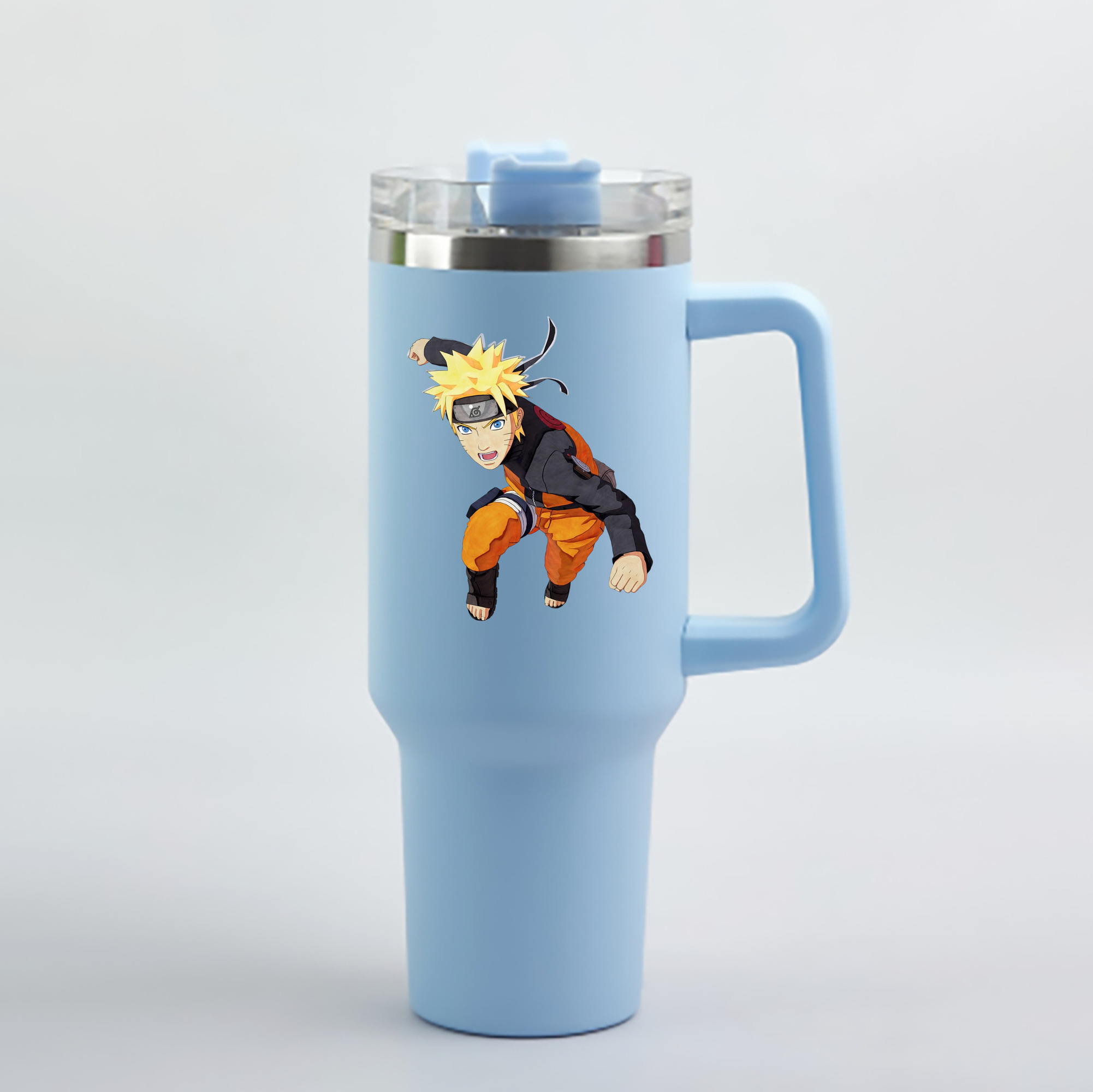 （画像用） NARUTO -ナルト- うずまき ナルト Uzumaki Naruto 1200mL車用タンブラー - クリスタルステッカー（プラスチックストロー付き）