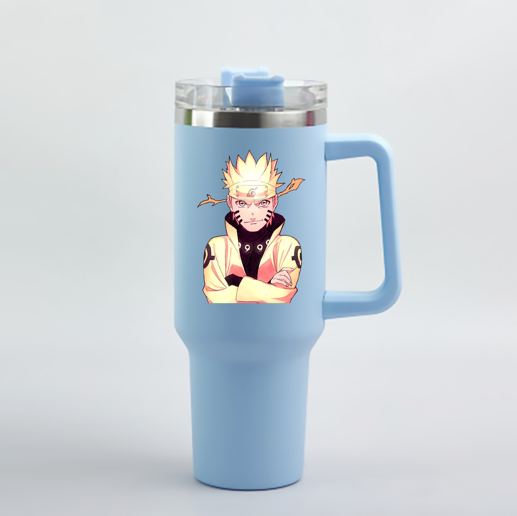 （画像用） NARUTO -ナルト- うずまき ナルト Uzumaki Naruto 1200mL車用タンブラー - クリスタルステッカー（プラスチックストロー付き）
