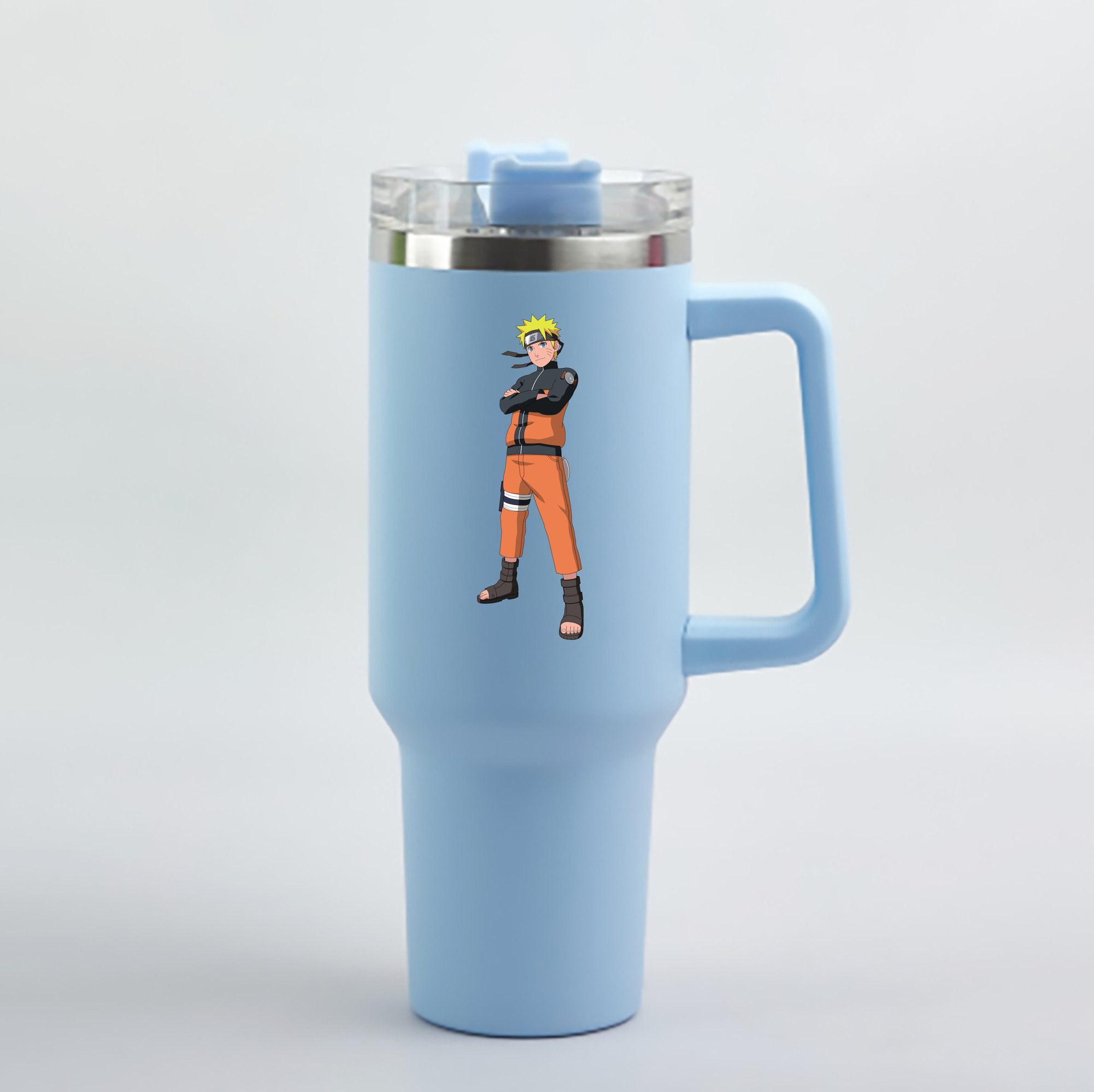 （画像用） NARUTO -ナルト- うずまき ナルト Uzumaki Naruto 1200mL車用タンブラー - クリスタルステッカー（プラスチックストロー付き）