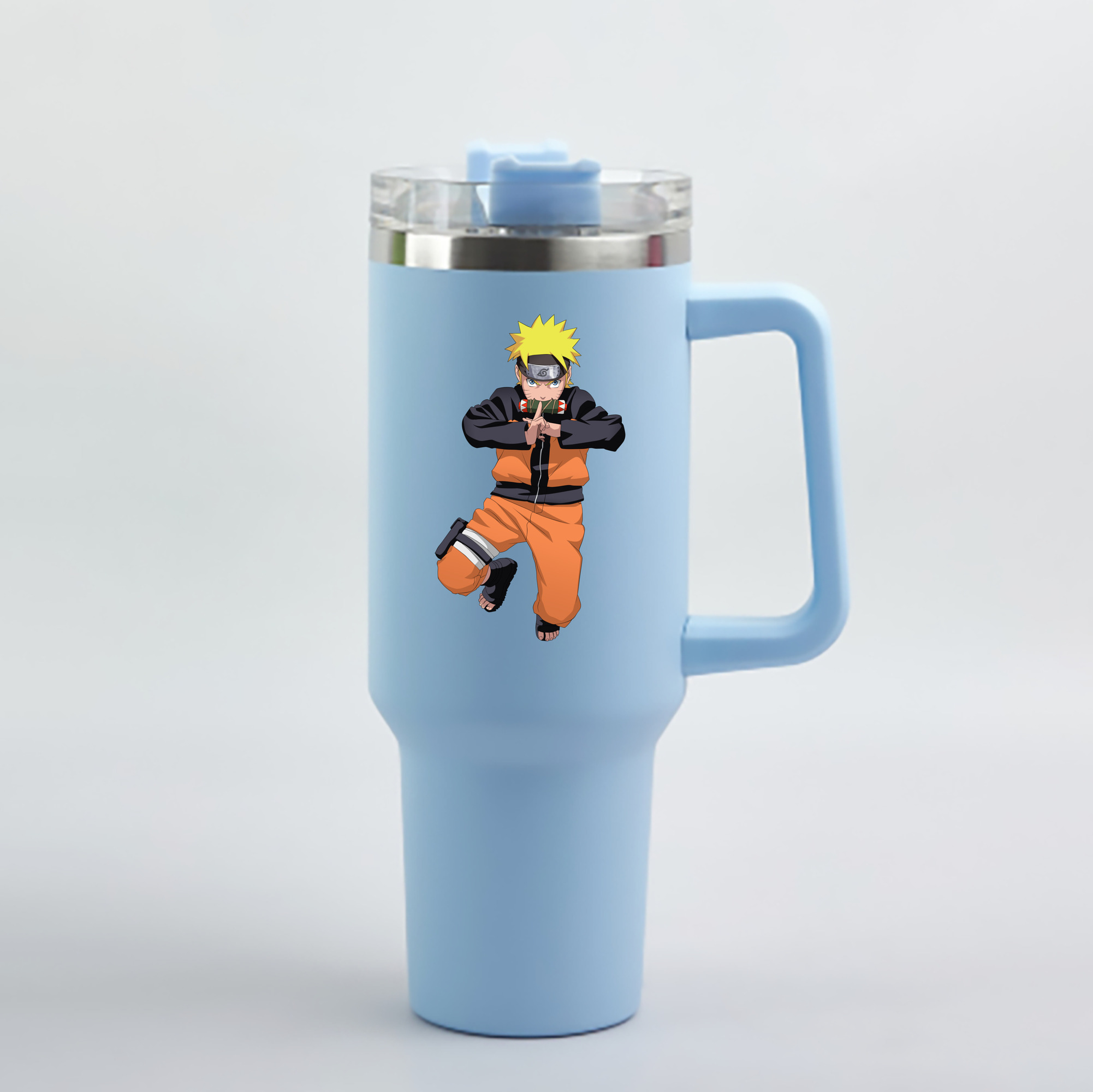 （画像用） NARUTO -ナルト- うずまき ナルト Uzumaki Naruto 1200mL車用タンブラー - クリスタルステッカー（プラスチックストロー付き）