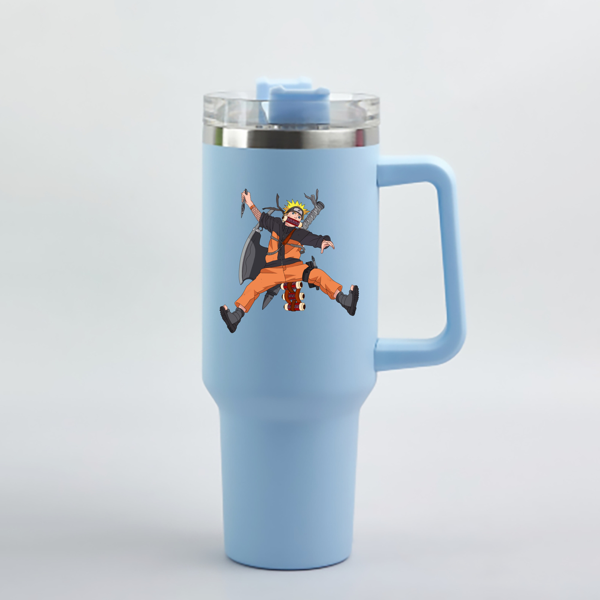 （画像用） NARUTO -ナルト- うずまき ナルト Uzumaki Naruto 1200mL車用タンブラー - クリスタルステッカー（プラスチックストロー付き）