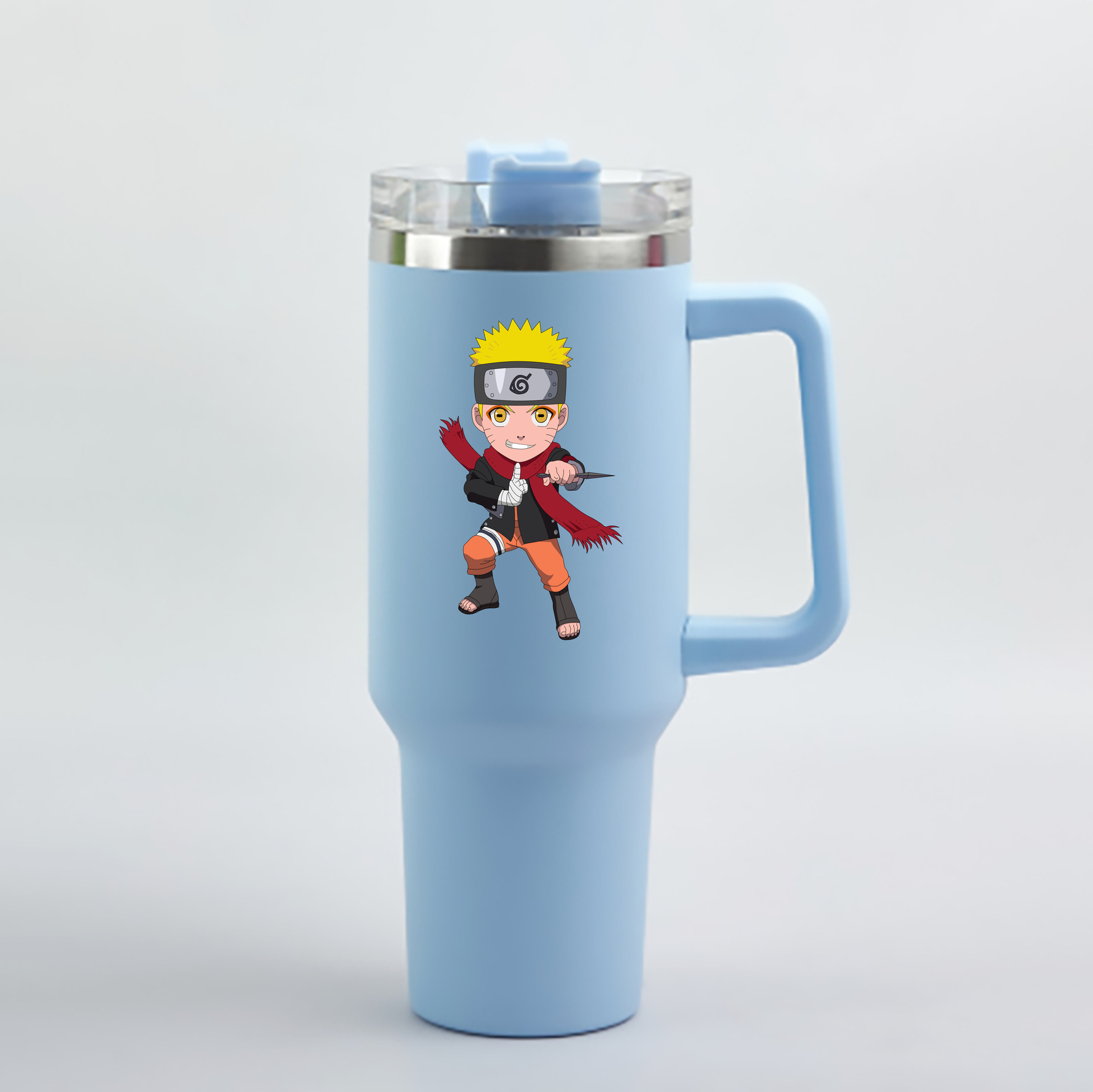 （画像用） NARUTO -ナルト- うずまき ナルト Uzumaki Naruto 1200mL車用タンブラー - クリスタルステッカー（プラスチックストロー付き）