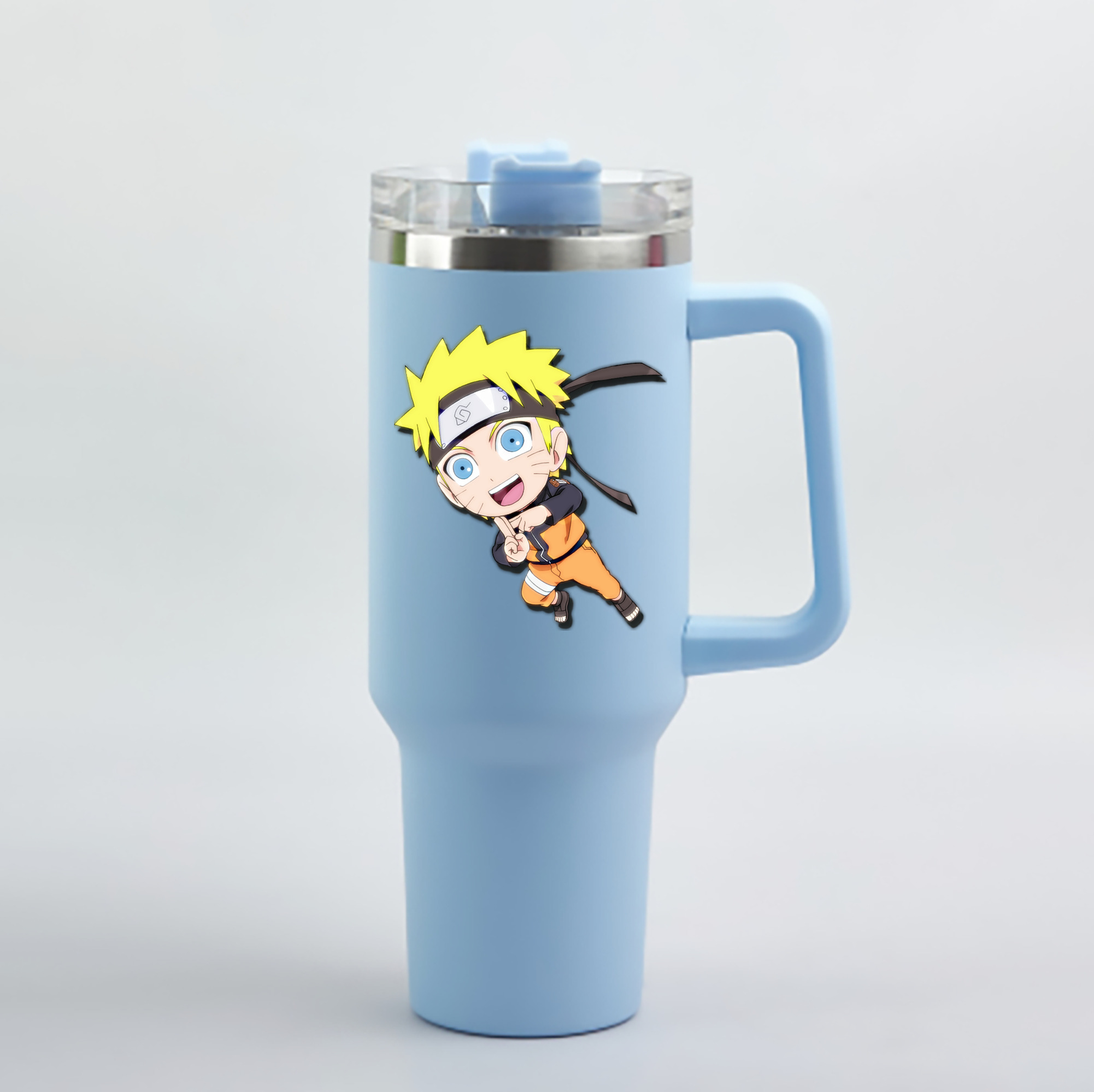 （画像用） NARUTO -ナルト- うずまき ナルト Uzumaki Naruto 1200mL車用タンブラー - クリスタルステッカー（プラスチックストロー付き）