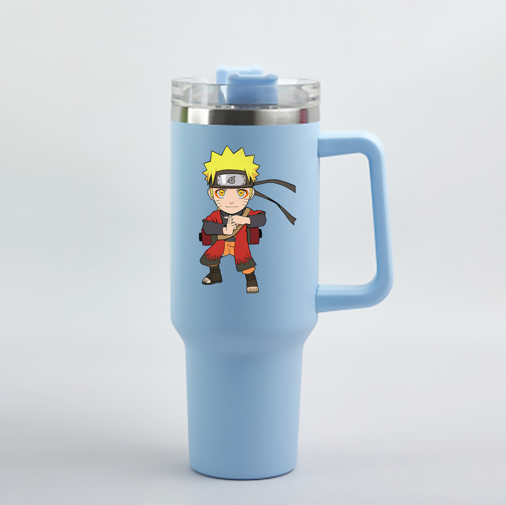 （画像用） NARUTO -ナルト- うずまき ナルト Uzumaki Naruto 1200mL車用タンブラー - クリスタルステッカー（プラスチックストロー付き）
