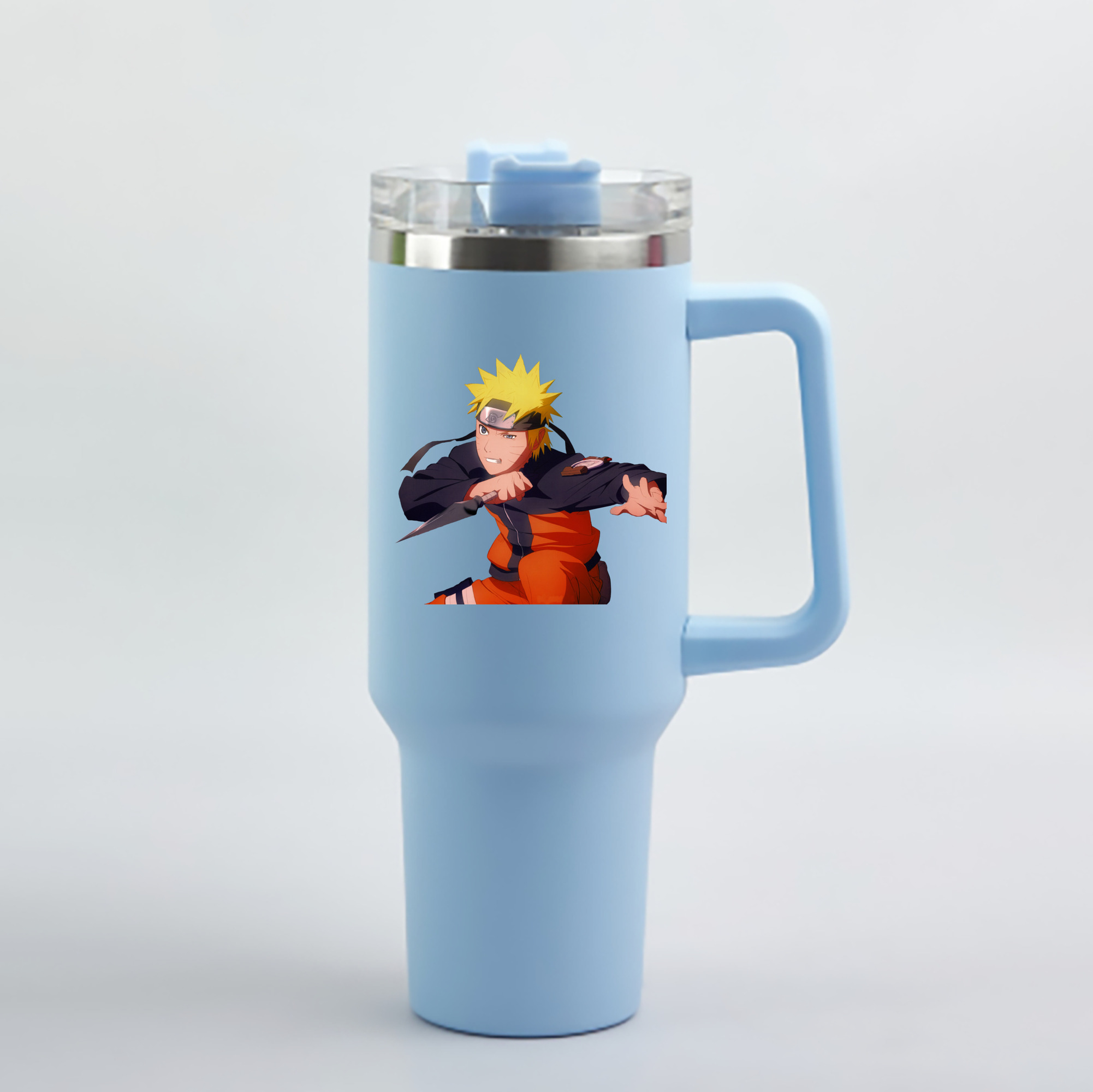 （画像用） NARUTO -ナルト- うずまき ナルト Uzumaki Naruto 1200mL車用タンブラー - クリスタルステッカー（プラスチックストロー付き）