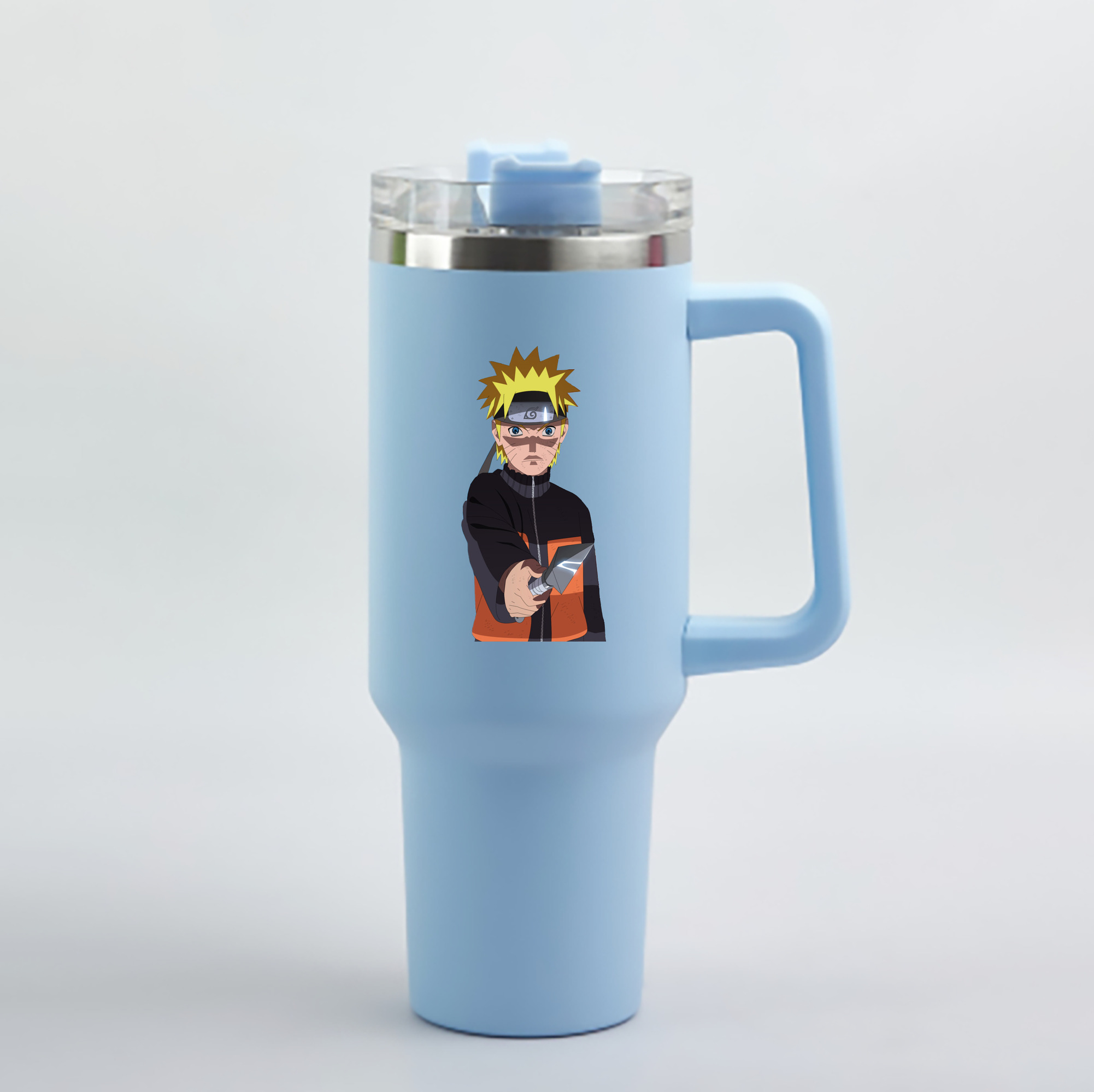 （画像用） NARUTO -ナルト- うずまき ナルト Uzumaki Naruto 1200mL車用タンブラー - クリスタルステッカー（プラスチックストロー付き）