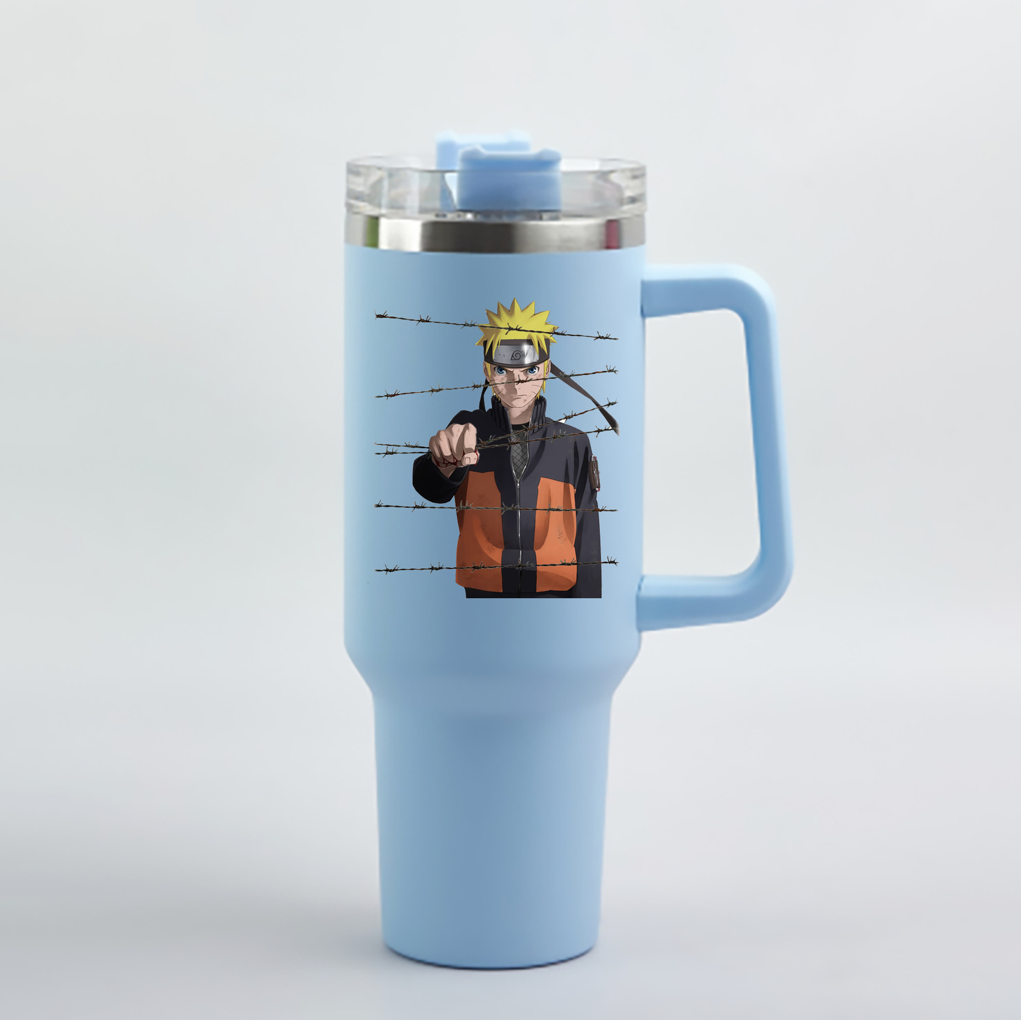 （画像用） NARUTO -ナルト- うずまき ナルト Uzumaki Naruto 1200mL車用タンブラー - クリスタルステッカー（プラスチックストロー付き）