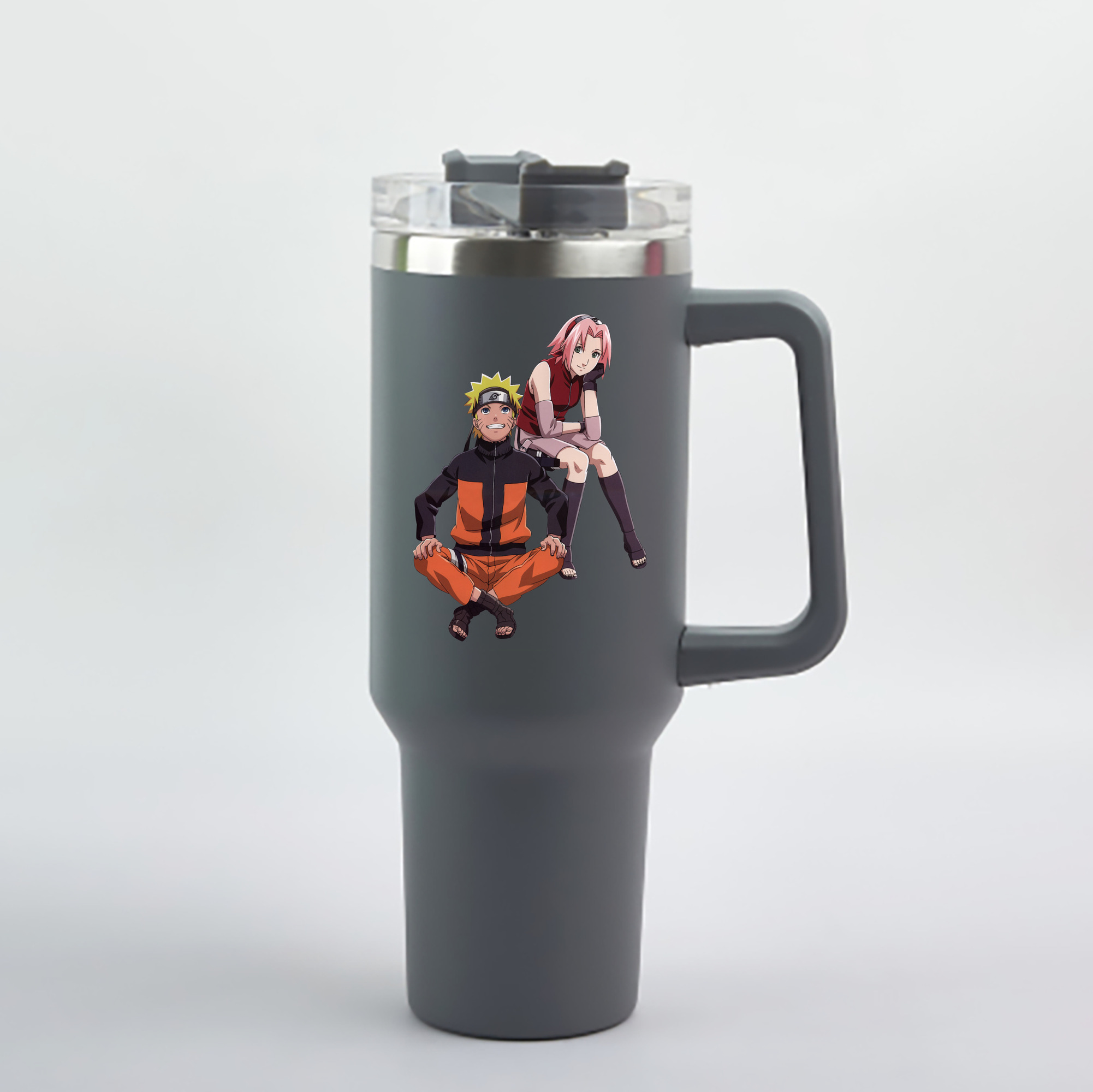 NARUTO -ナルト- うずまき ナルト Uzumaki Naruto 1200mL車用タンブラー - クリスタルステッカー（プラスチックストロー付き）