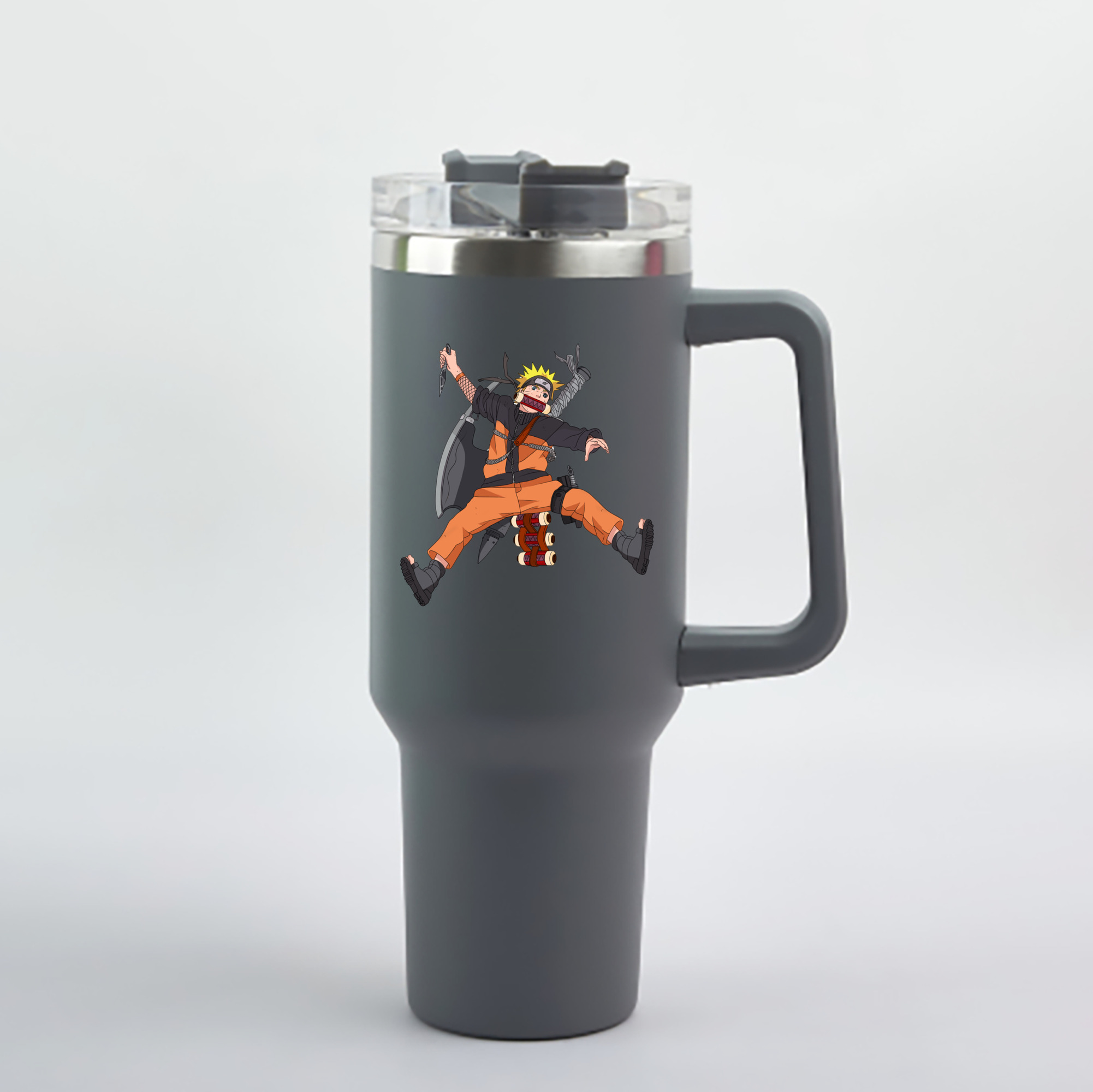 （画像用） NARUTO -ナルト- うずまき ナルト Uzumaki Naruto 1200mL車用タンブラー - クリスタルステッカー（プラスチックストロー付き）