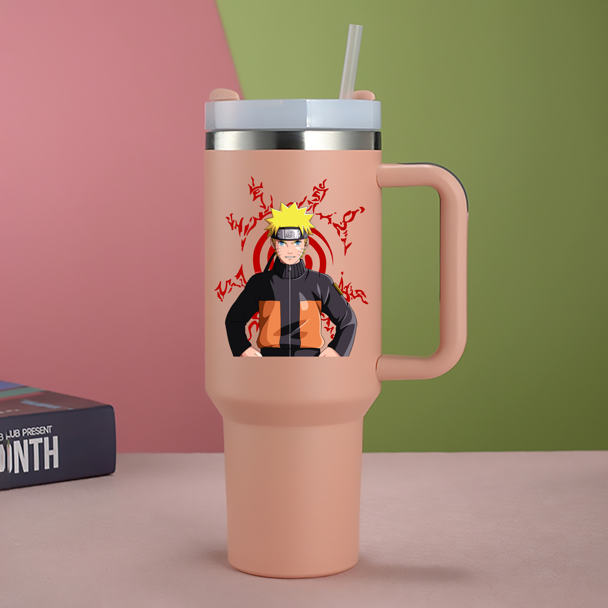 （画像用） NARUTO -ナルト- うずまき ナルト Uzumaki Naruto 1200mL車用タンブラー - クリスタルステッカー（プラスチックストロー付き）