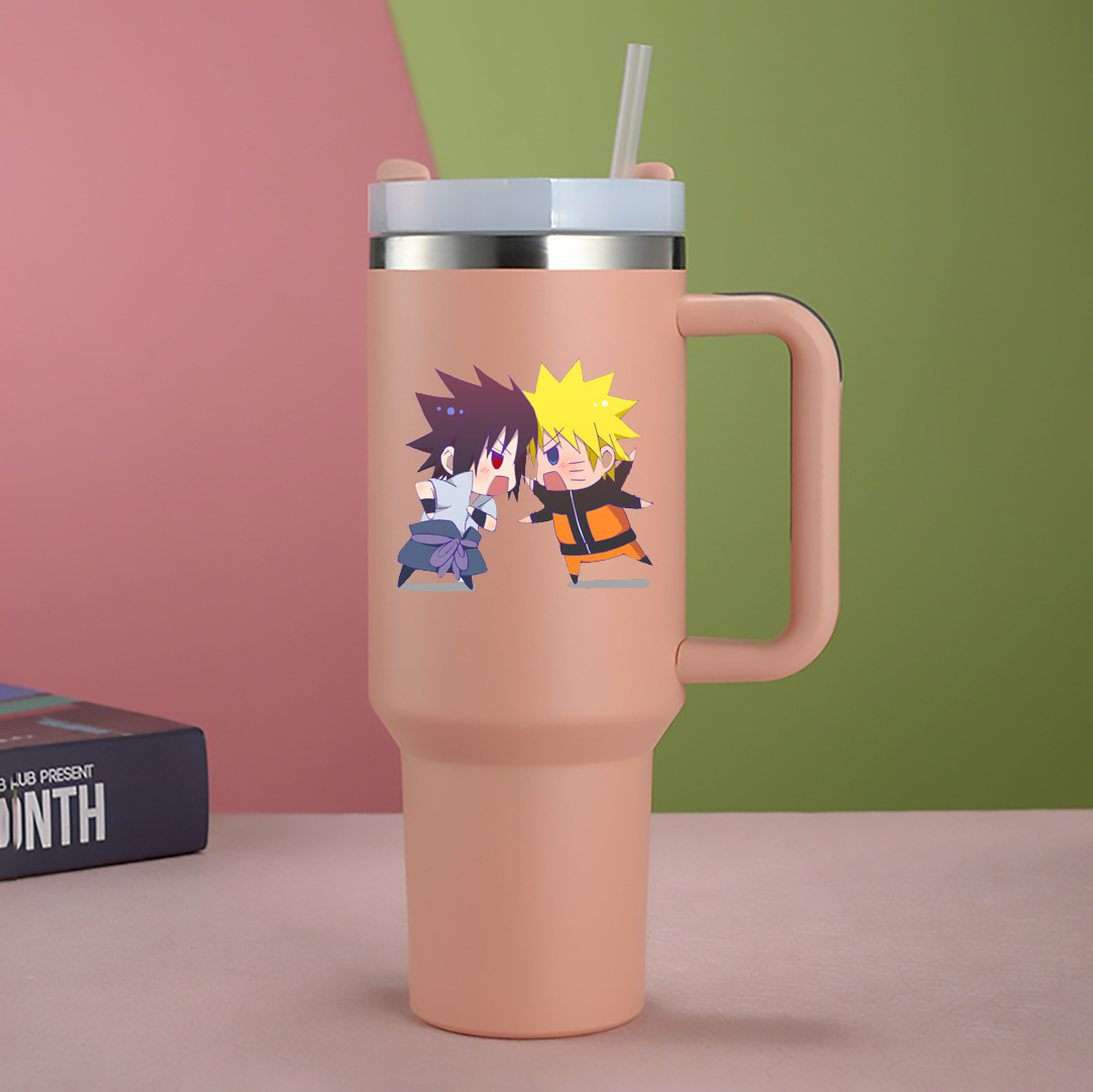 （画像用） NARUTO -ナルト- うずまき ナルト Uzumaki Naruto 1200mL車用タンブラー - クリスタルステッカー（プラスチックストロー付き）