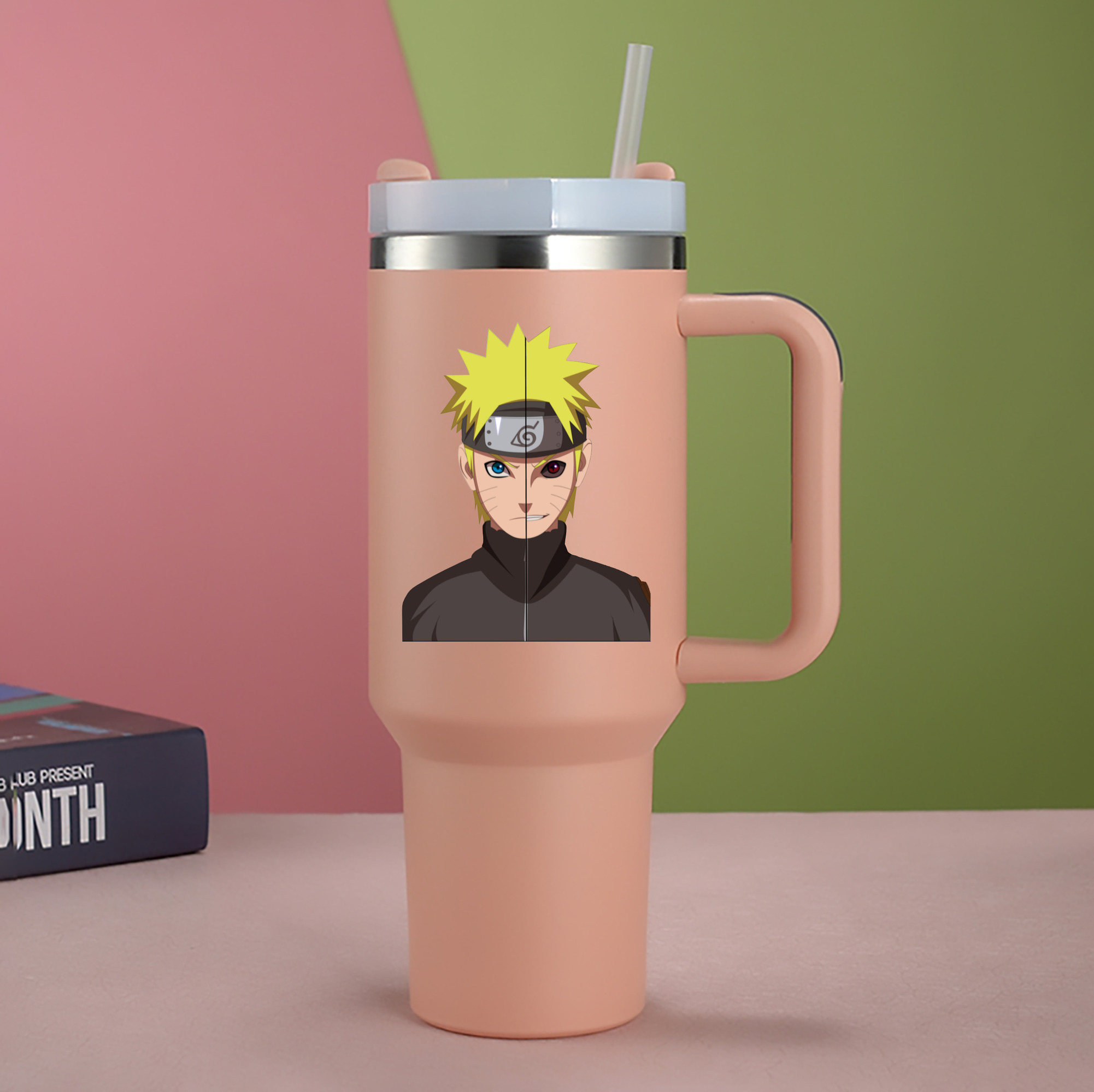 （画像用） NARUTO -ナルト- うずまき ナルト Uzumaki Naruto 1200mL車用タンブラー - クリスタルステッカー（プラスチックストロー付き）