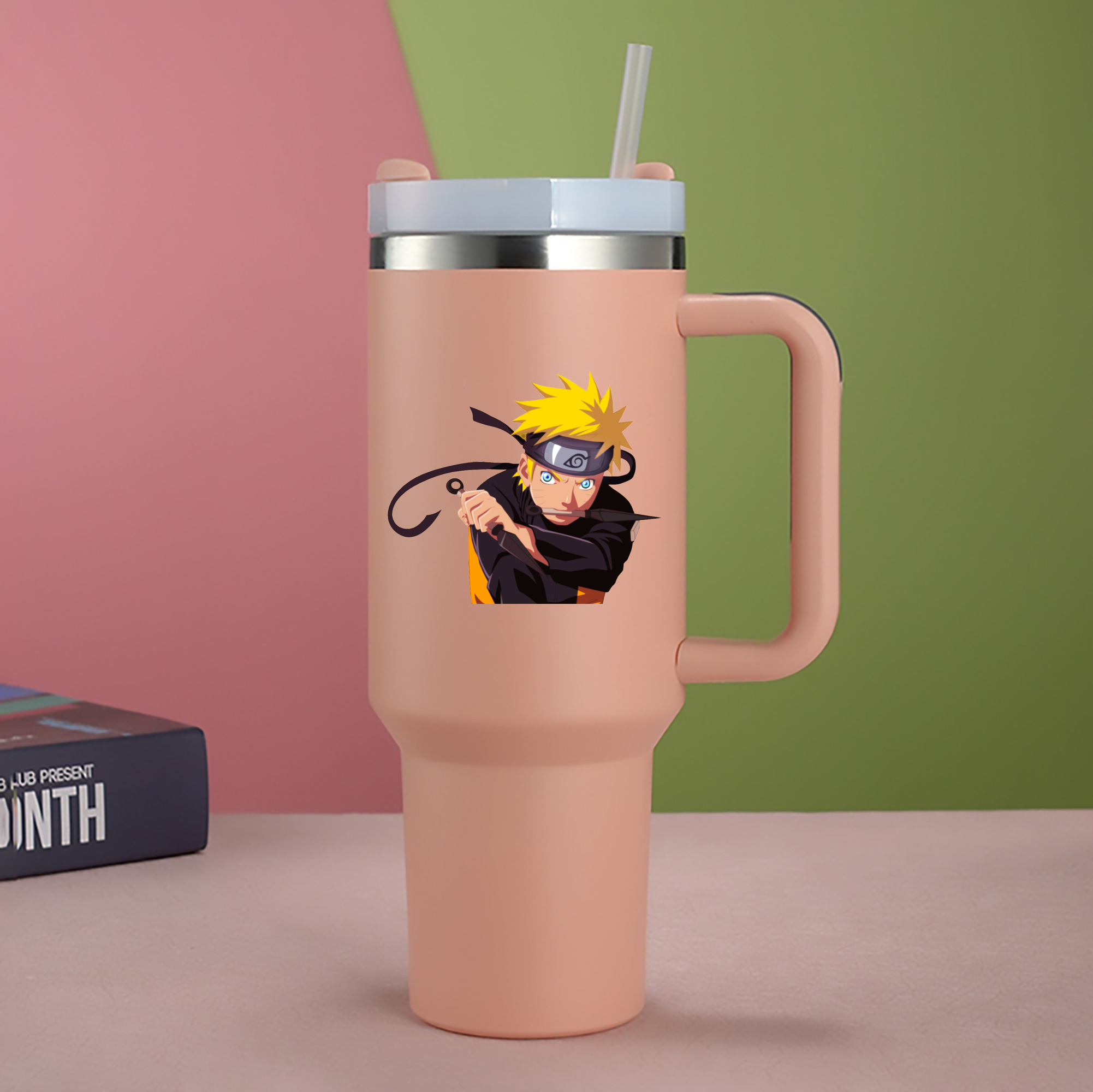 （画像用） NARUTO -ナルト- うずまき ナルト Uzumaki Naruto 1200mL車用タンブラー - クリスタルステッカー（プラスチックストロー付き）