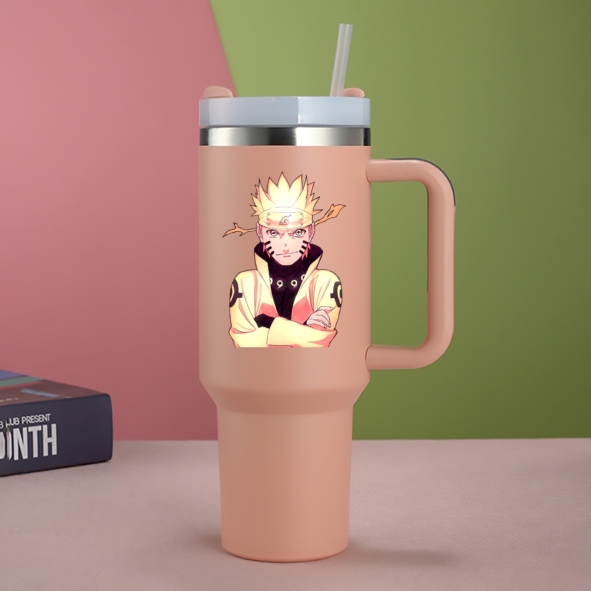 （画像用） NARUTO -ナルト- うずまき ナルト Uzumaki Naruto 1200mL車用タンブラー - クリスタルステッカー（プラスチックストロー付き）