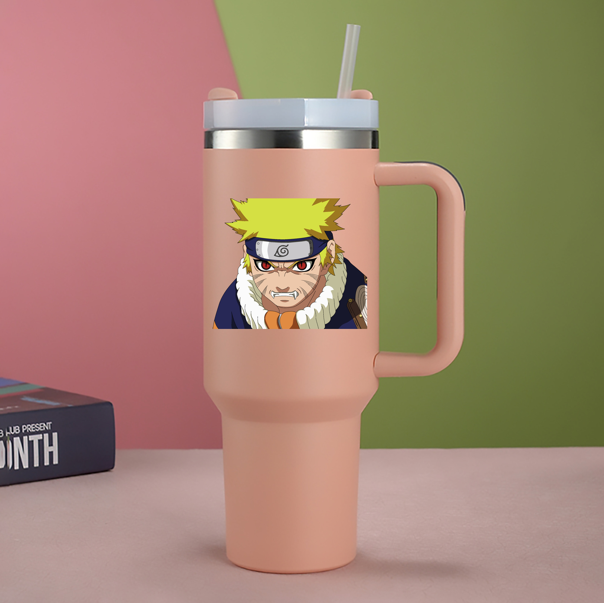 （画像用） NARUTO -ナルト- うずまき ナルト Uzumaki Naruto 1200mL車用タンブラー - クリスタルステッカー（プラスチックストロー付き）
