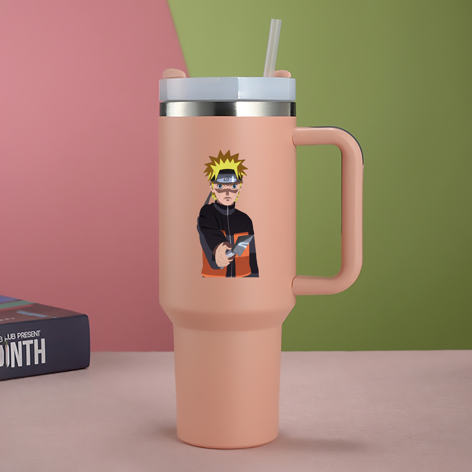 （画像用） NARUTO -ナルト- うずまき ナルト Uzumaki Naruto 1200mL車用タンブラー - クリスタルステッカー（プラスチックストロー付き）