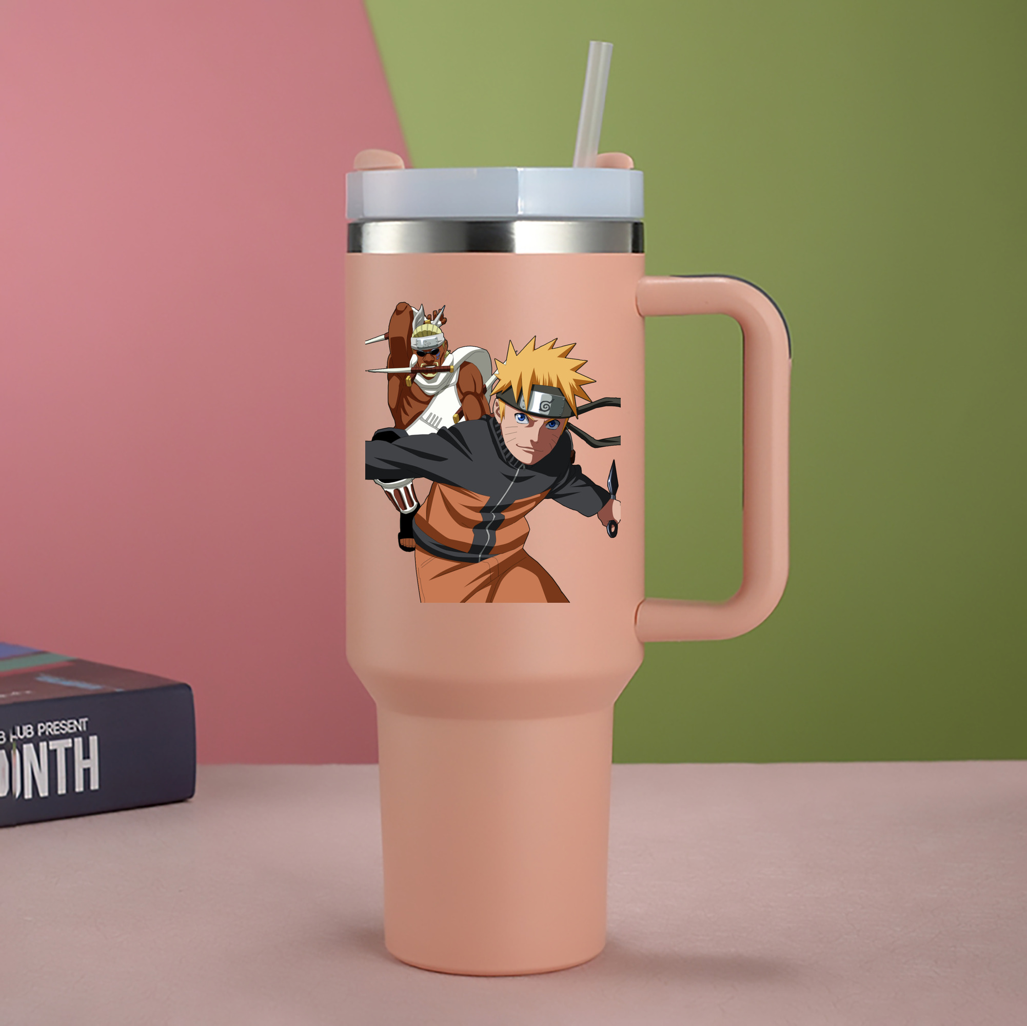 （画像用） NARUTO -ナルト- うずまき ナルト Uzumaki Naruto 1200mL車用タンブラー - クリスタルステッカー（プラスチックストロー付き）