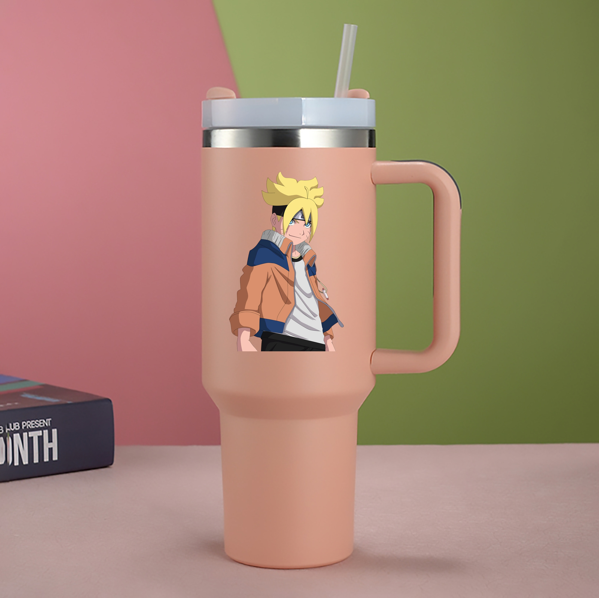 （画像用） NARUTO -ナルト- うずまき ナルト Uzumaki Naruto 1200mL車用タンブラー - クリスタルステッカー（プラスチックストロー付き）