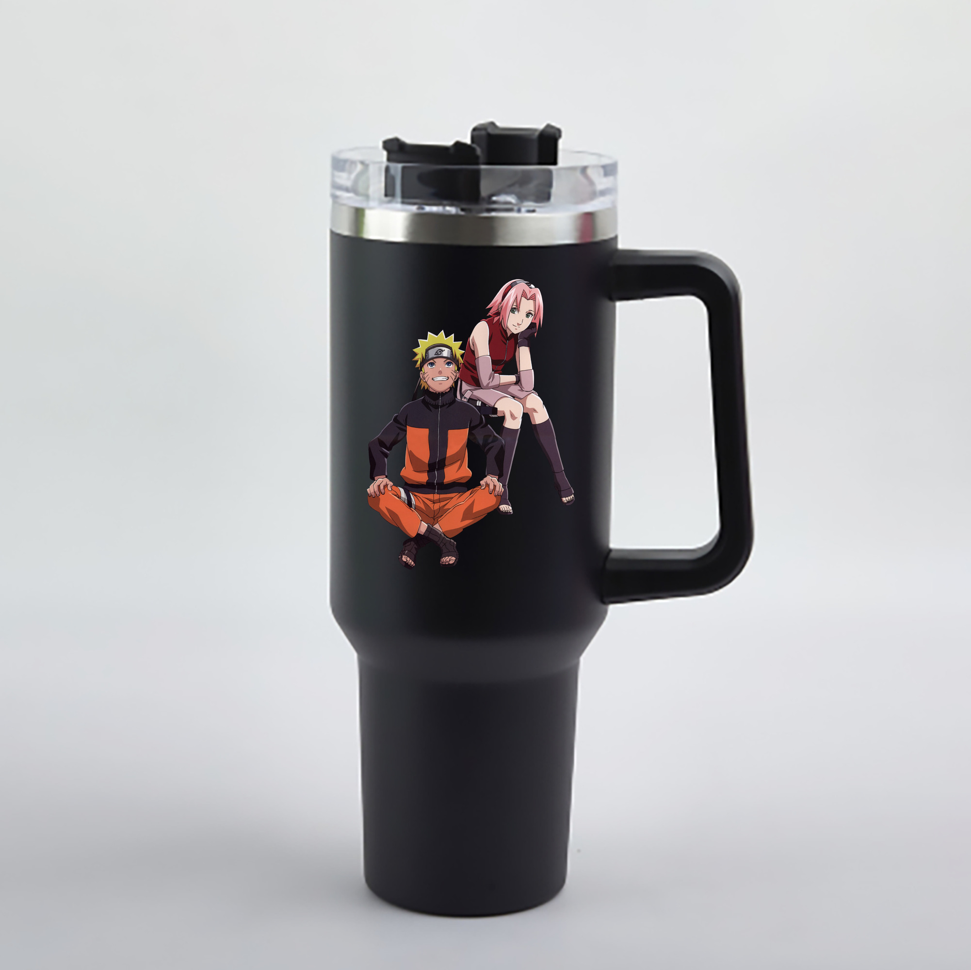 NARUTO -ナルト- うずまき ナルト Uzumaki Naruto 1200mL車用タンブラー - クリスタルステッカー（プラスチックストロー付き）