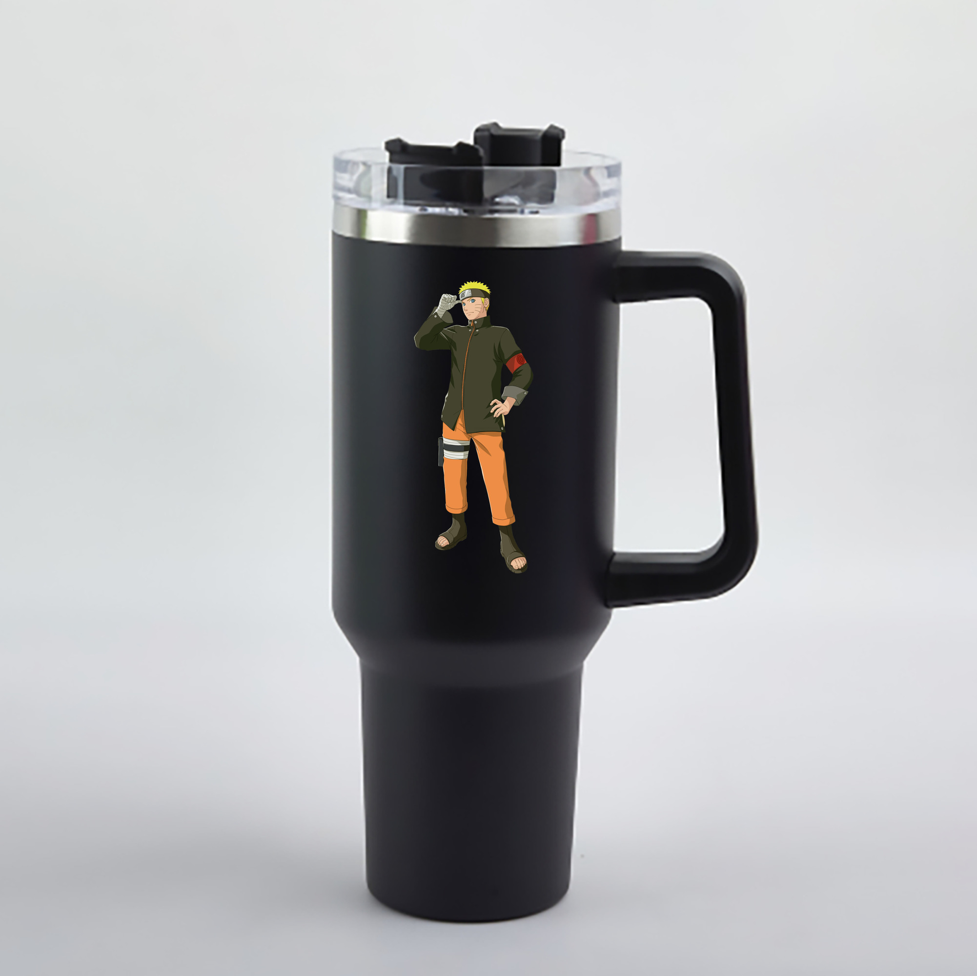 （画像用） NARUTO -ナルト- うずまき ナルト Uzumaki Naruto 1200mL車用タンブラー - クリスタルステッカー（プラスチックストロー付き）