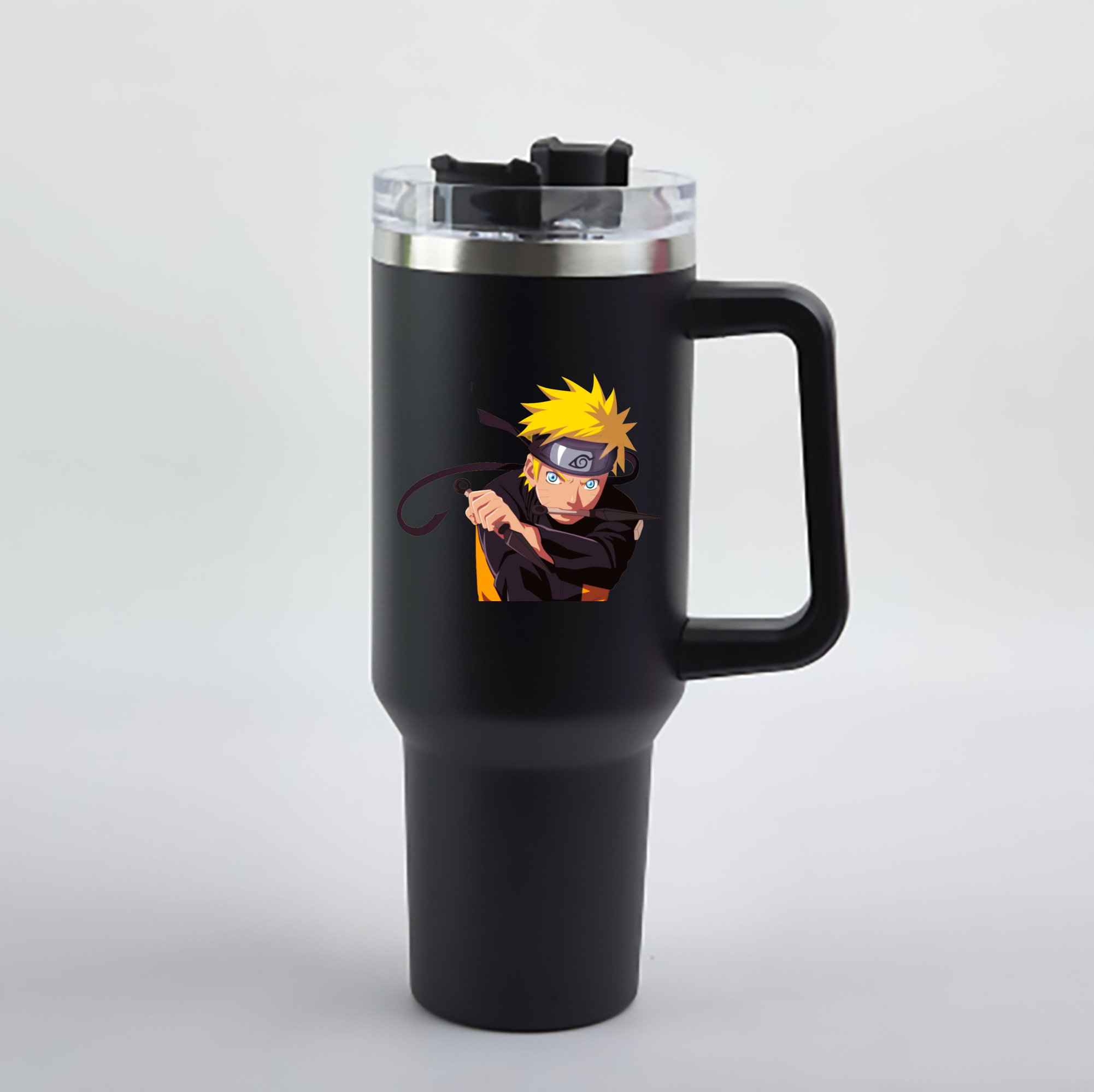 （画像用） NARUTO -ナルト- うずまき ナルト Uzumaki Naruto 1200mL車用タンブラー - クリスタルステッカー（プラスチックストロー付き）