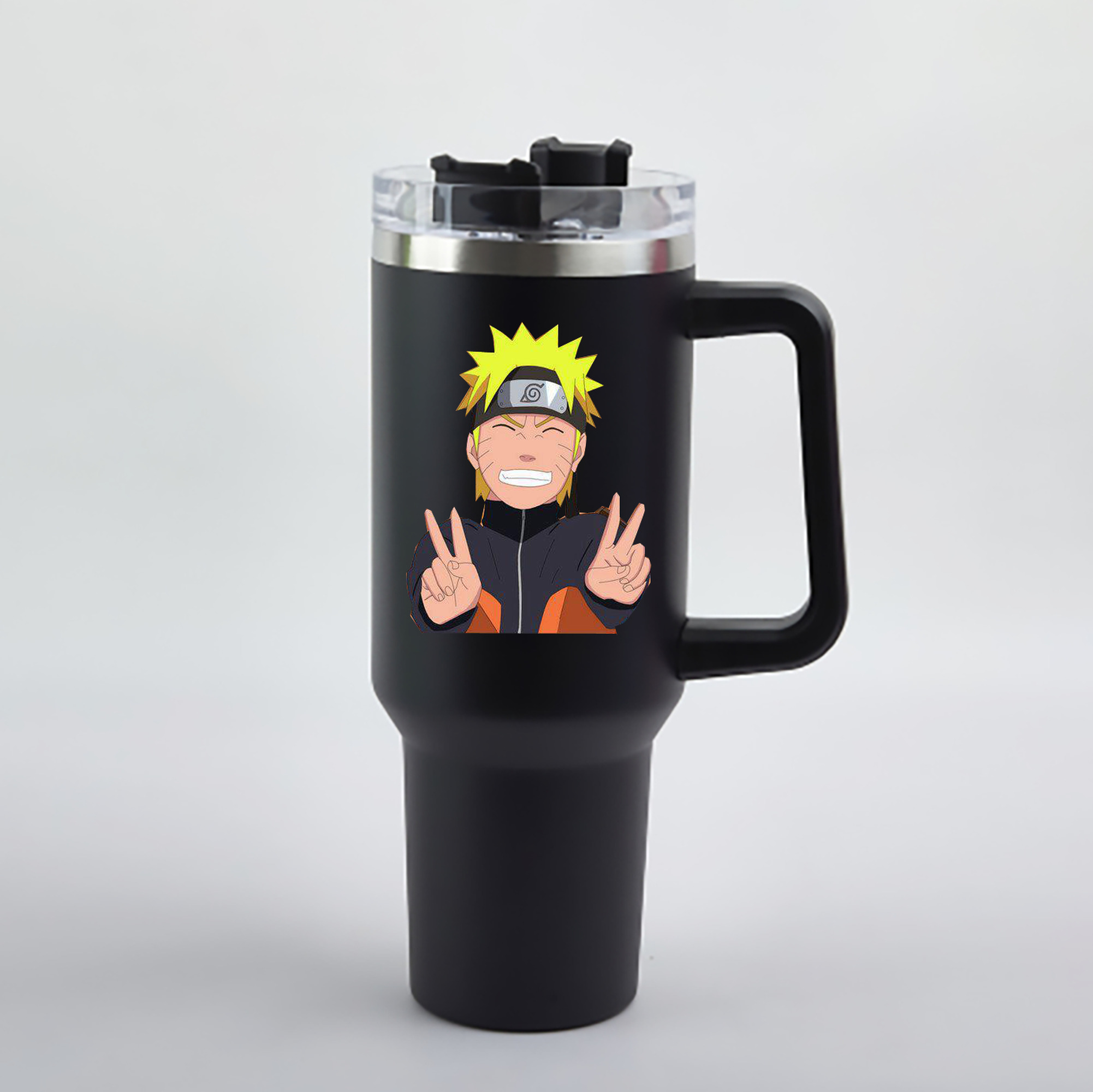 （画像用） NARUTO -ナルト- うずまき ナルト Uzumaki Naruto 1200mL車用タンブラー - クリスタルステッカー（プラスチックストロー付き）