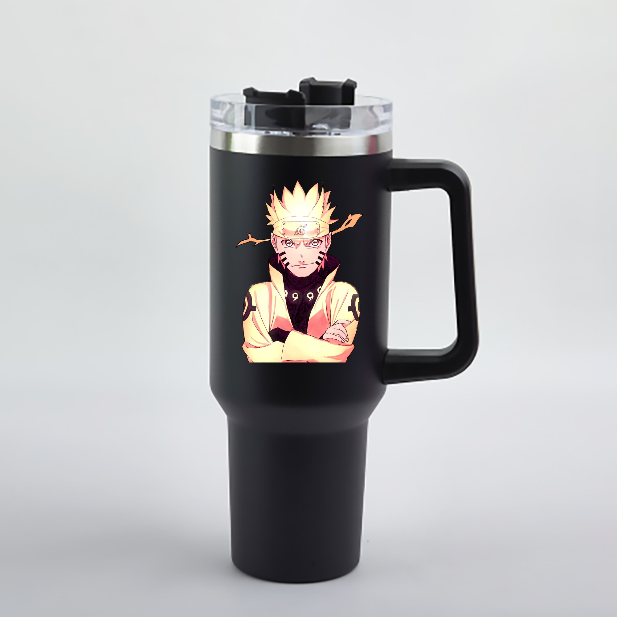 （画像用） NARUTO -ナルト- うずまき ナルト Uzumaki Naruto 1200mL車用タンブラー - クリスタルステッカー（プラスチックストロー付き）