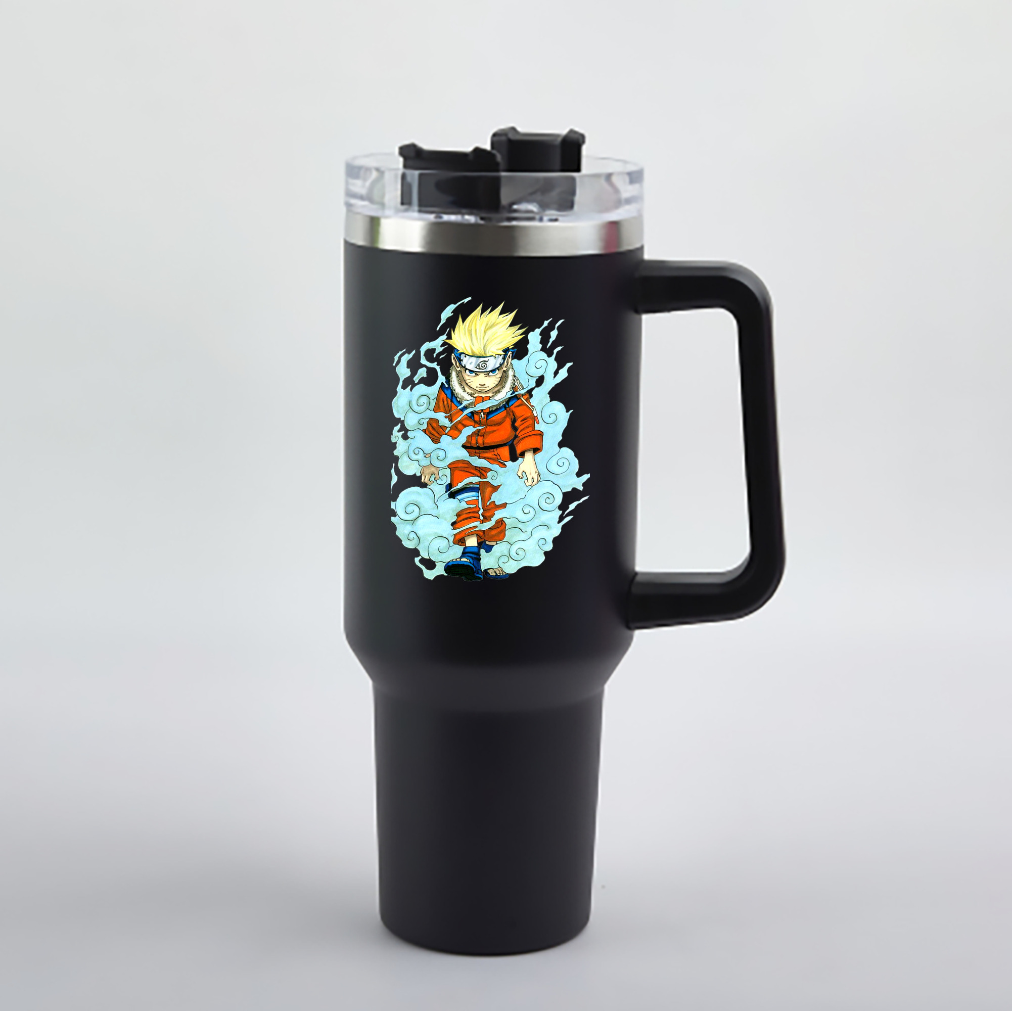 （画像用） NARUTO -ナルト- うずまき ナルト Uzumaki Naruto 1200mL車用タンブラー - クリスタルステッカー（プラスチックストロー付き）