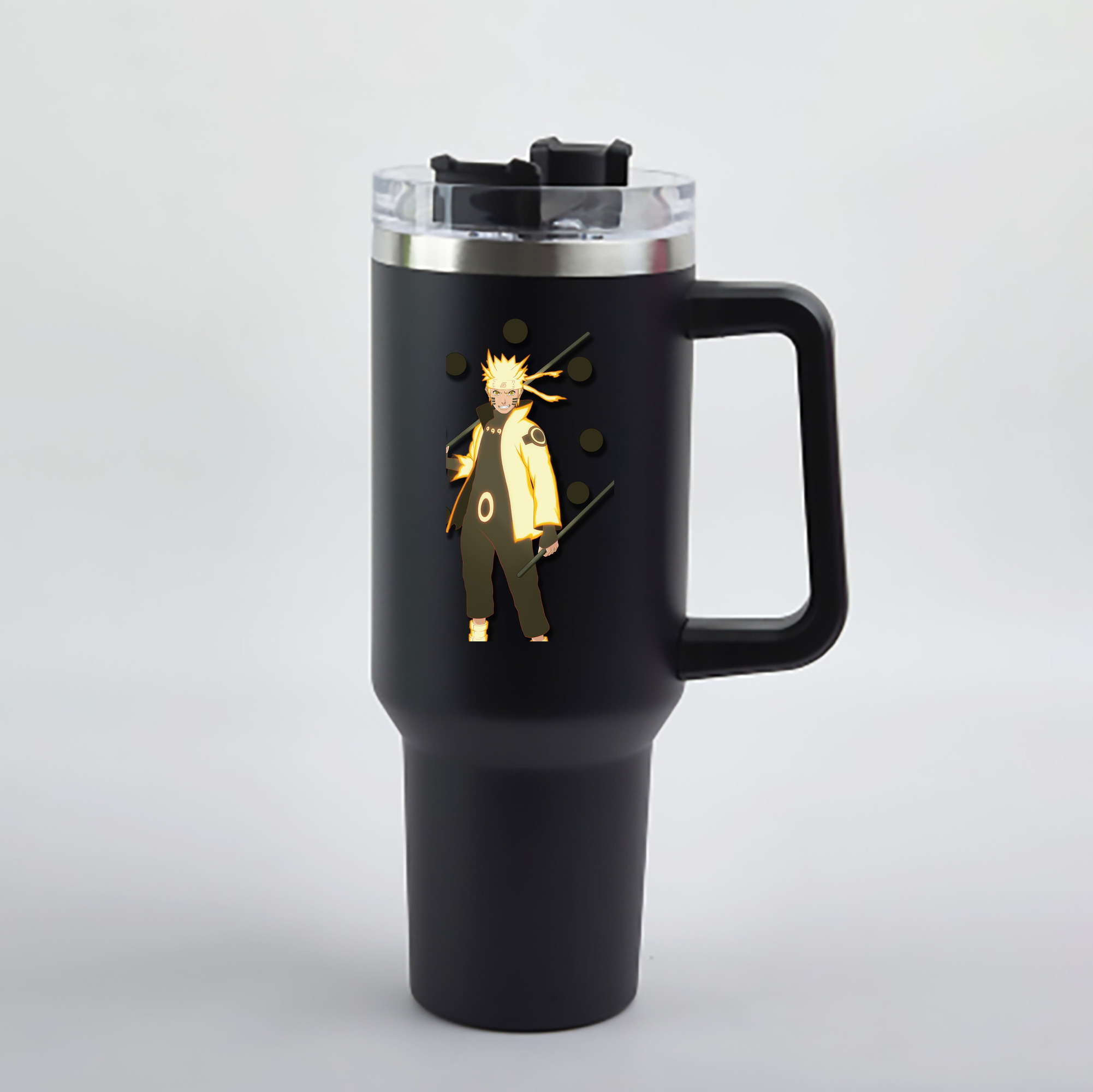 （画像用） NARUTO -ナルト- うずまき ナルト Uzumaki Naruto 1200mL車用タンブラー - クリスタルステッカー（プラスチックストロー付き）
