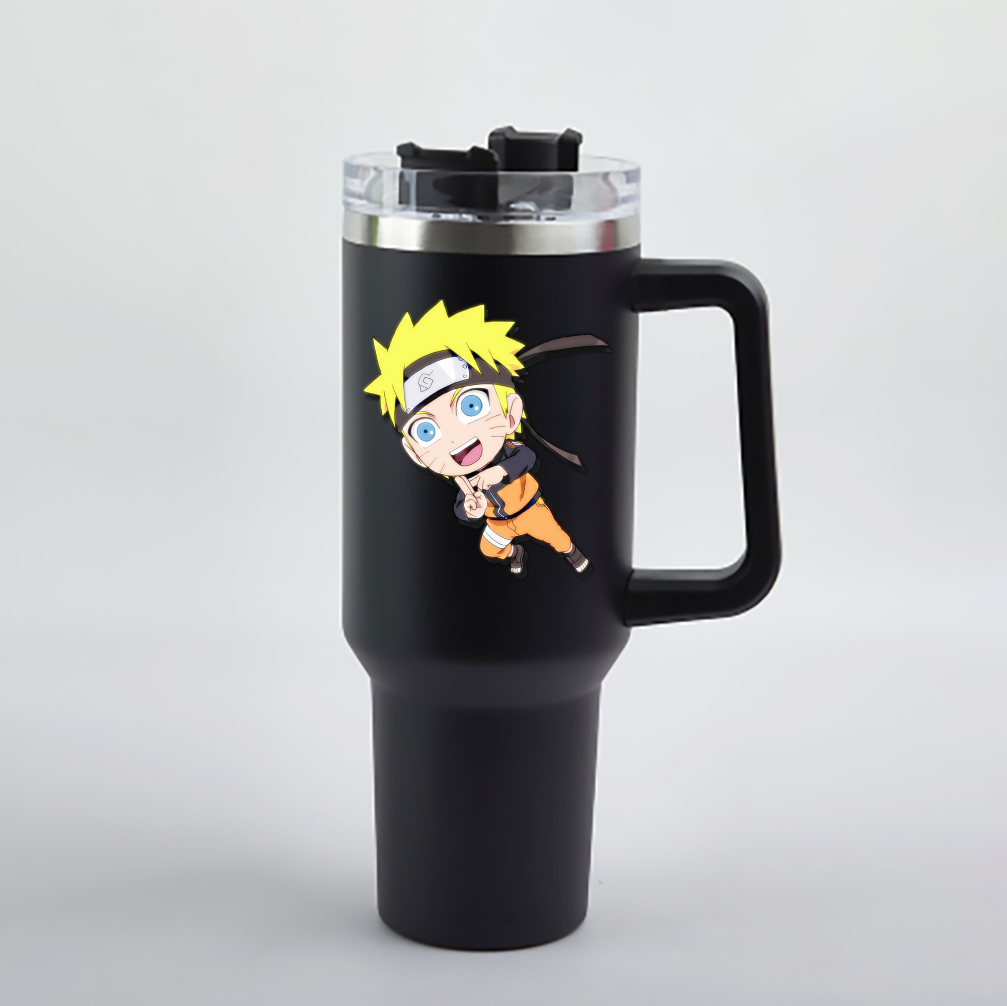 （画像用） NARUTO -ナルト- うずまき ナルト Uzumaki Naruto 1200mL車用タンブラー - クリスタルステッカー（プラスチックストロー付き）