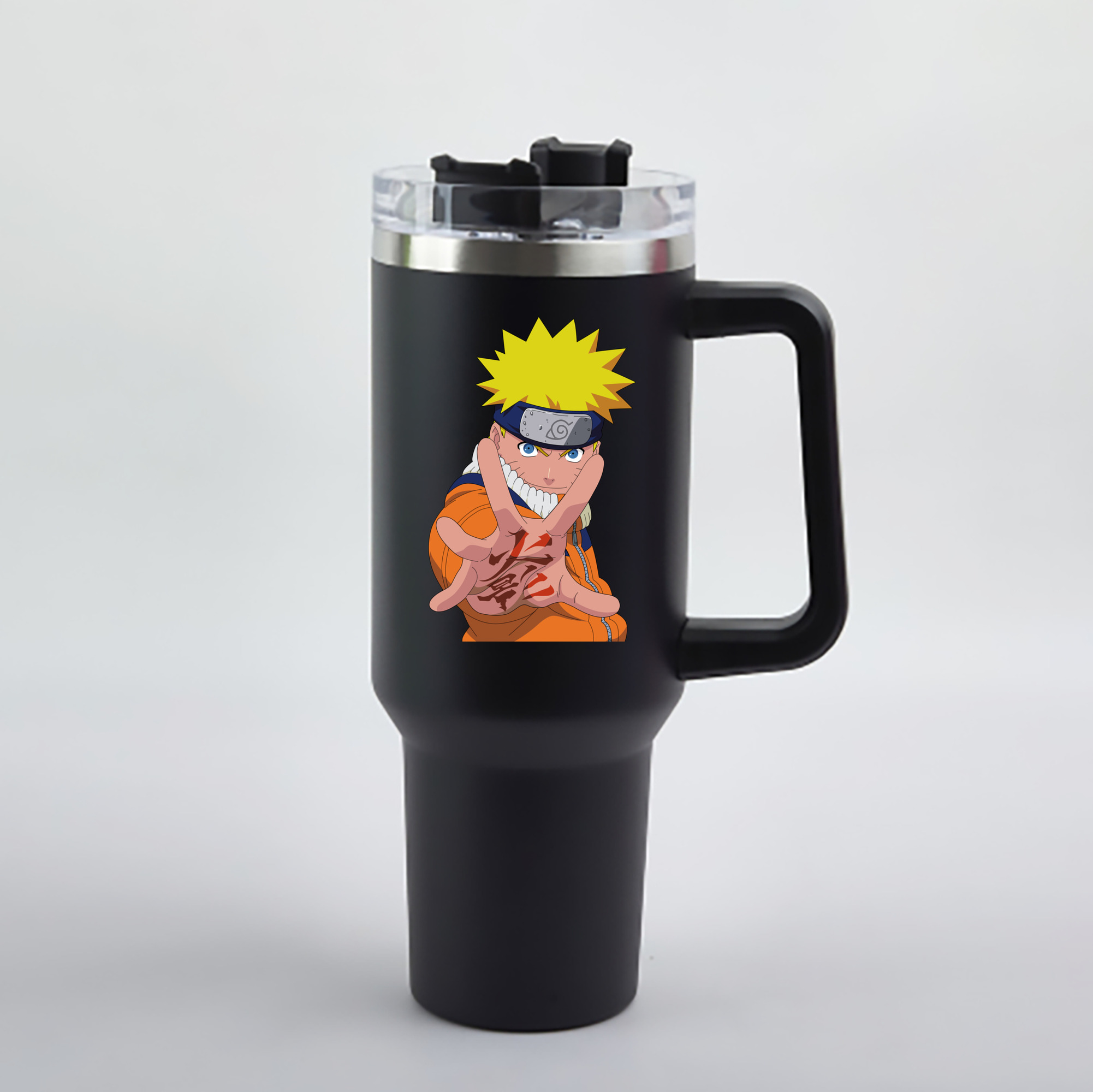 （画像用） NARUTO -ナルト- うずまき ナルト Uzumaki Naruto 1200mL車用タンブラー - クリスタルステッカー（プラスチックストロー付き）