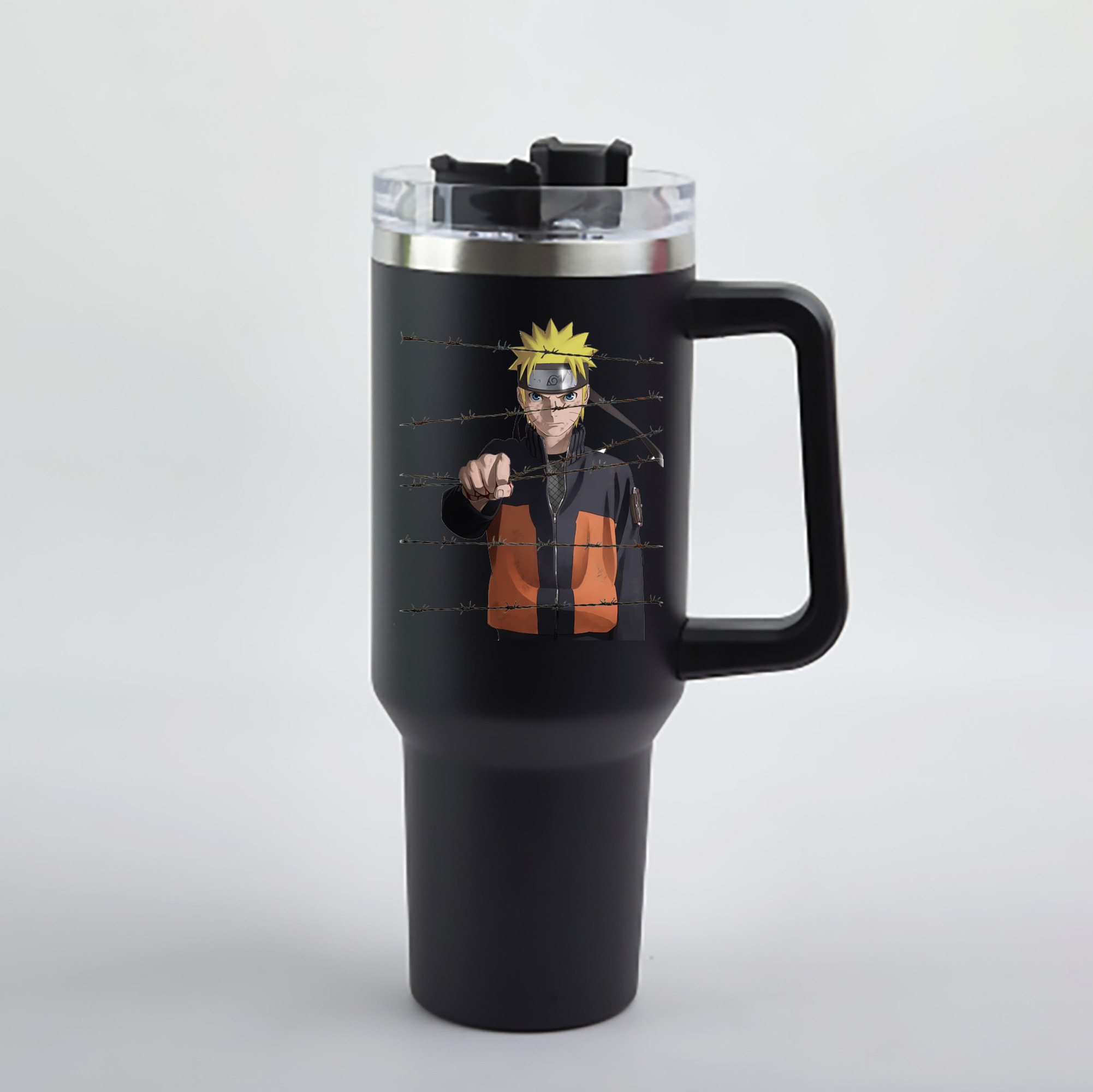 （画像用） NARUTO -ナルト- うずまき ナルト Uzumaki Naruto 1200mL車用タンブラー - クリスタルステッカー（プラスチックストロー付き）