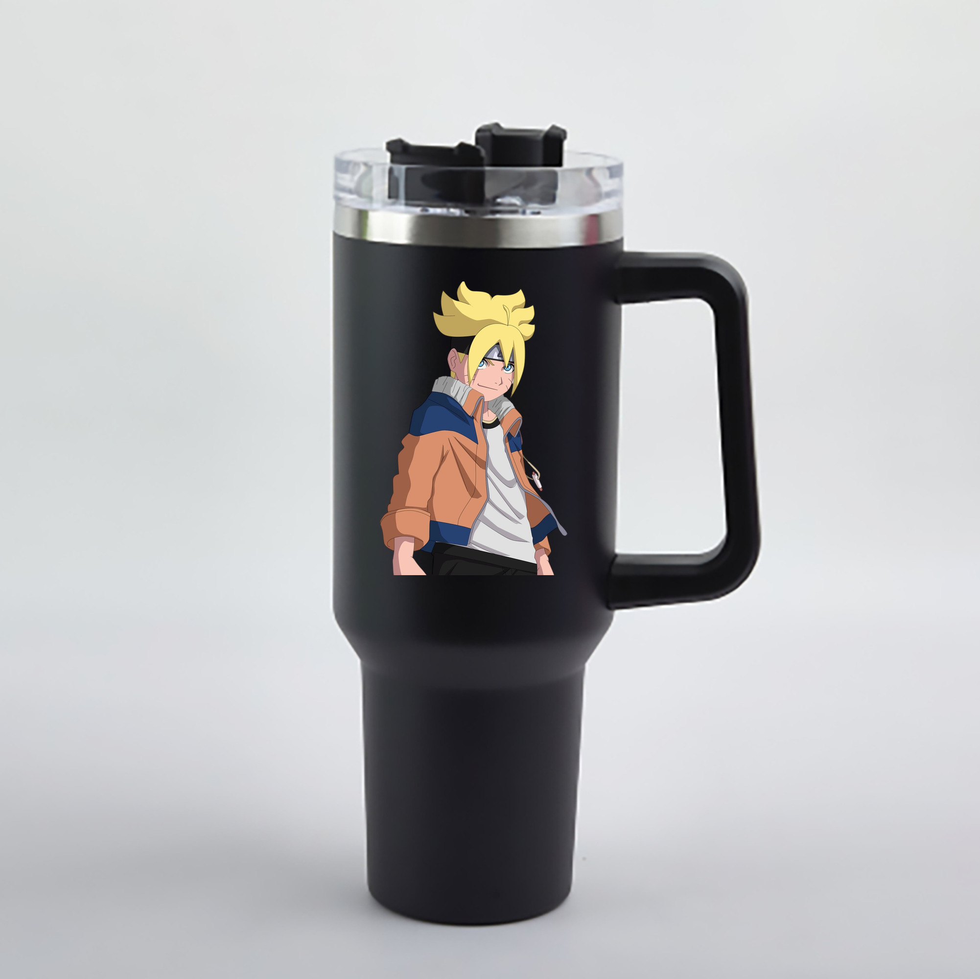 （画像用） NARUTO -ナルト- うずまき ナルト Uzumaki Naruto 1200mL車用タンブラー - クリスタルステッカー（プラスチックストロー付き）