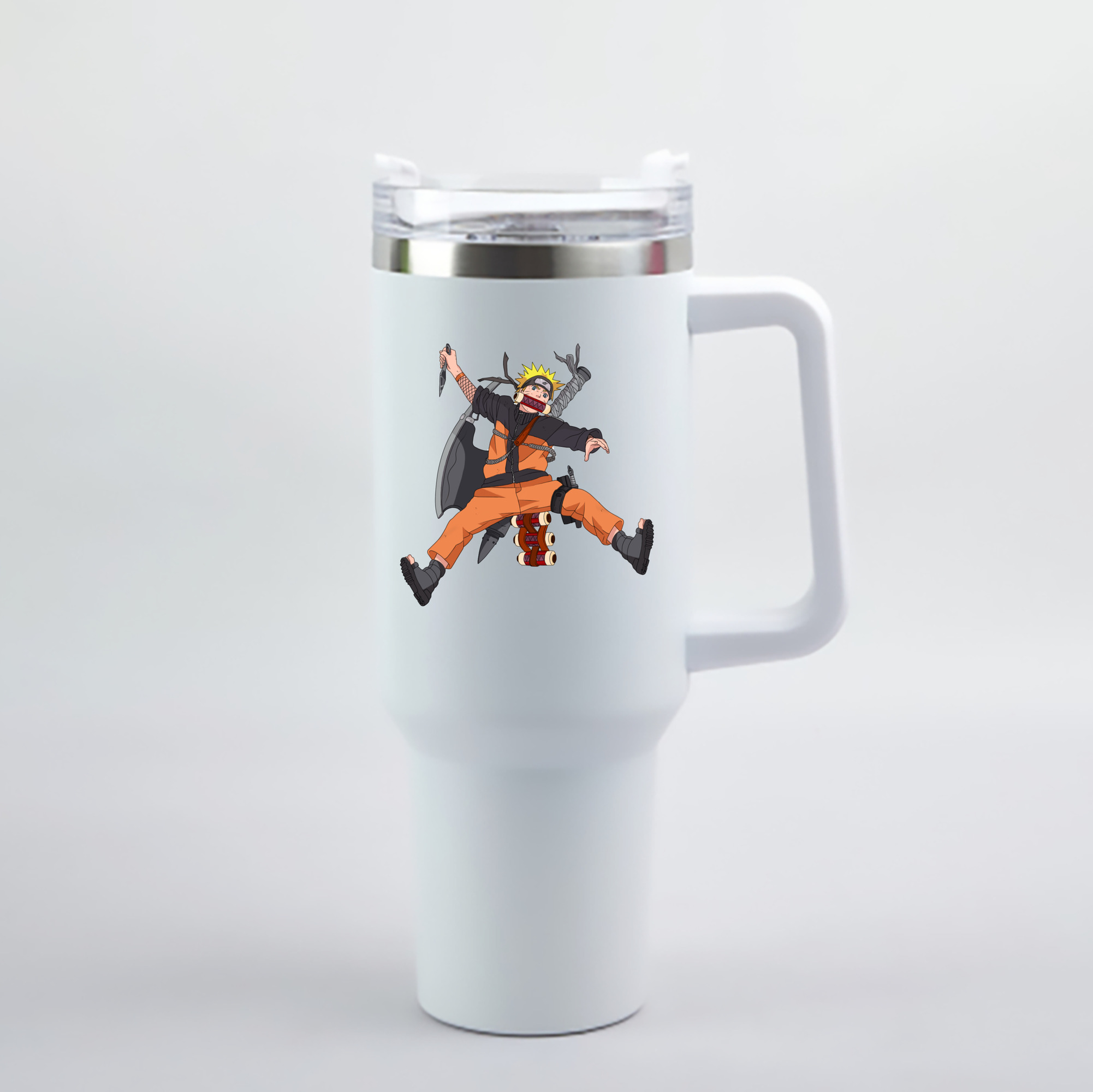 （画像用） NARUTO -ナルト- うずまき ナルト Uzumaki Naruto 1200mL車用タンブラー - クリスタルステッカー（プラスチックストロー付き）