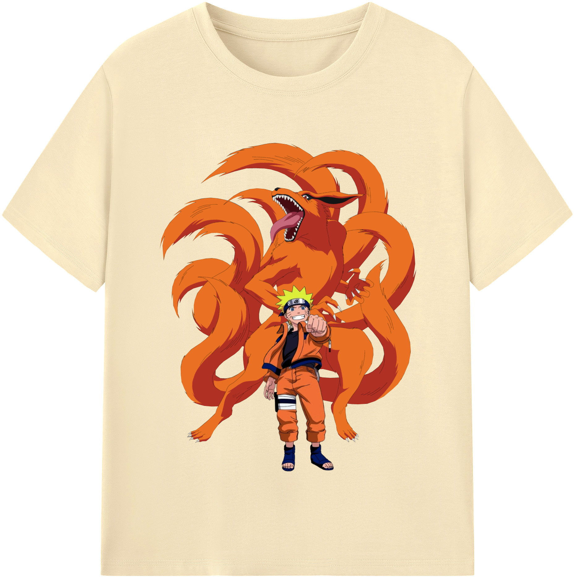 （画像用） NARUTO -ナルト- うずまき ナルト Uzumaki Naruto 綿100％半袖Tシャツ（フロントプリント）