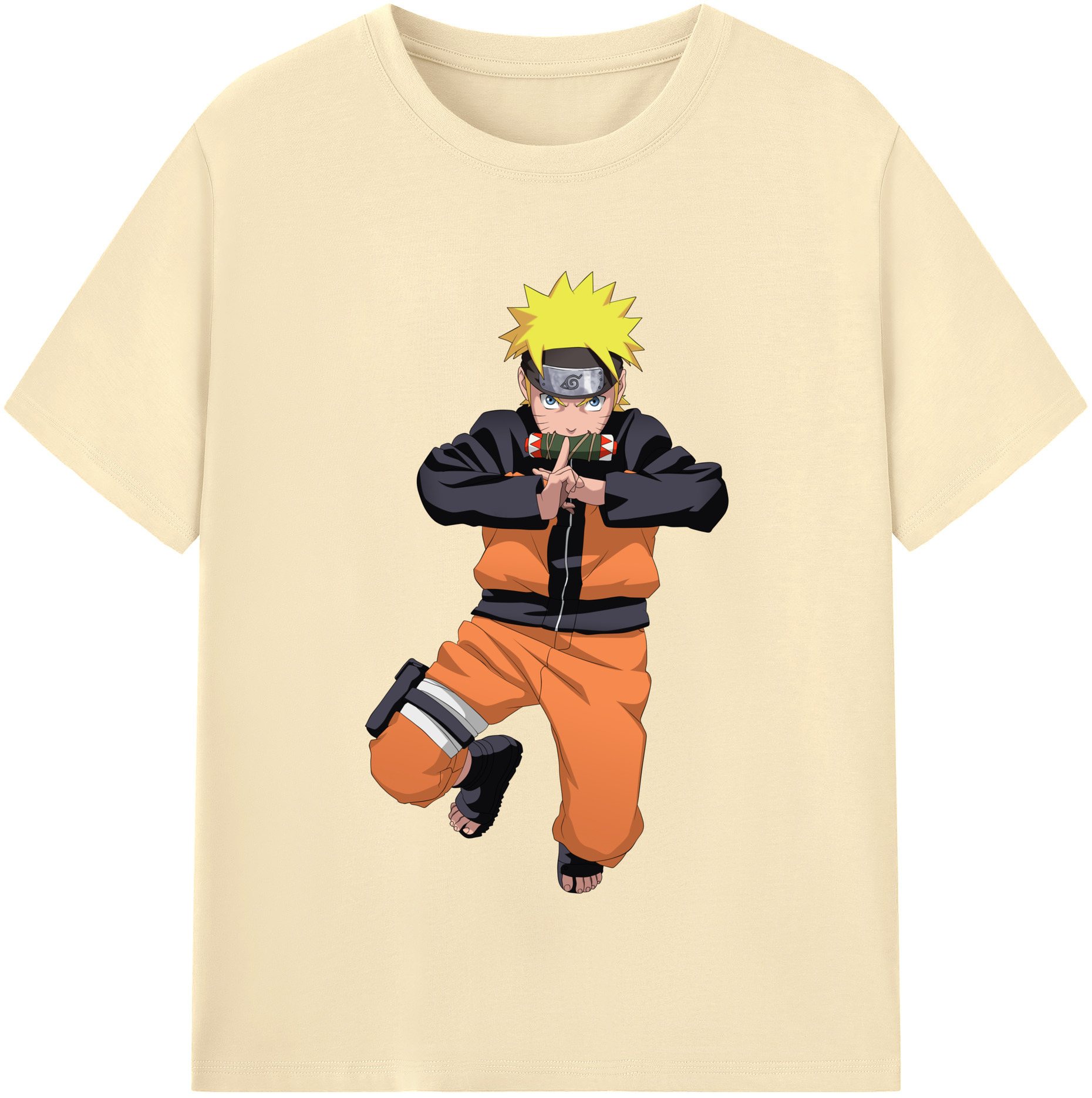 （画像用） NARUTO -ナルト- うずまき ナルト Uzumaki Naruto 綿100％半袖Tシャツ（フロントプリント）