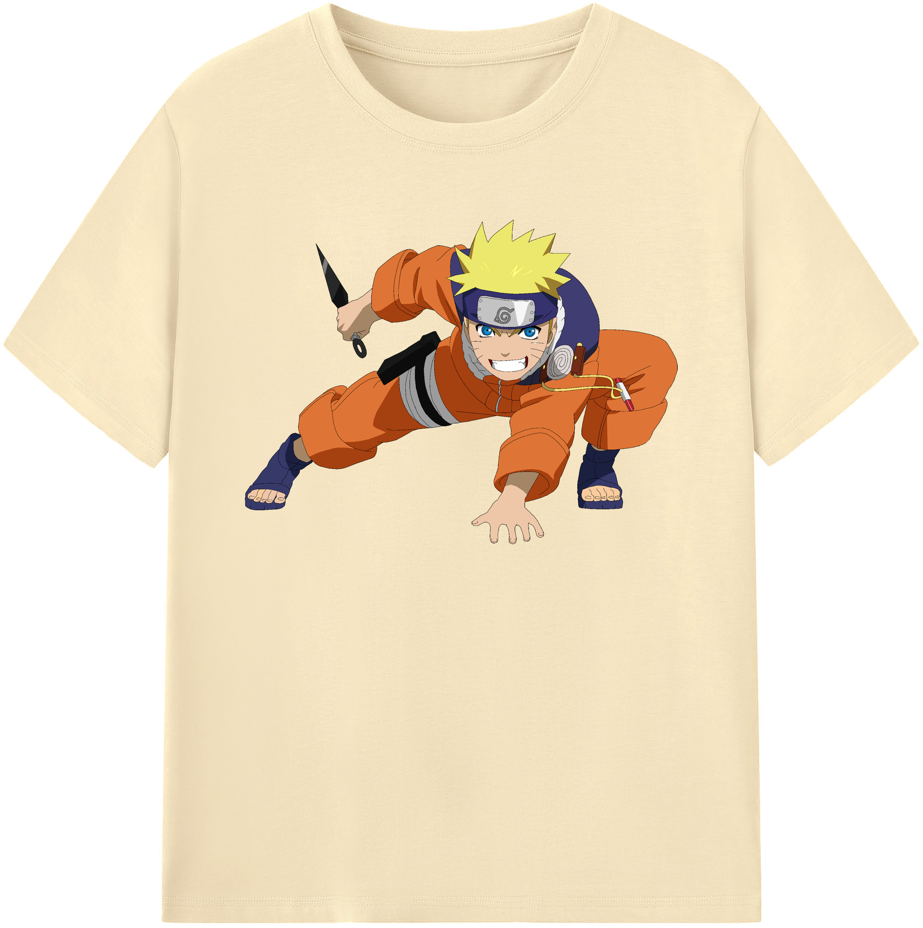 （画像用） NARUTO -ナルト- うずまき ナルト Uzumaki Naruto 綿100％半袖Tシャツ（フロントプリント）