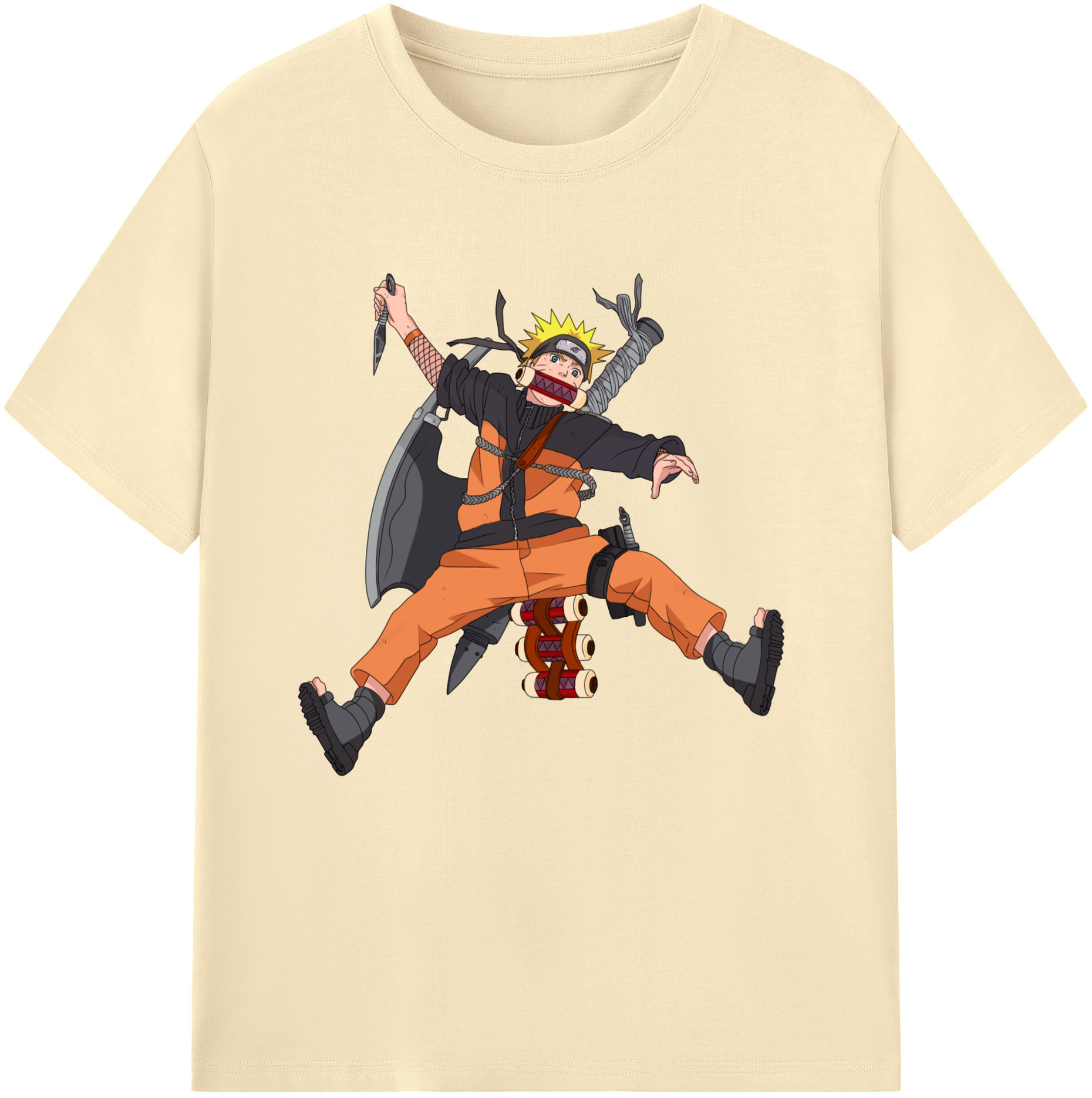 （画像用） NARUTO -ナルト- うずまき ナルト Uzumaki Naruto 綿100％半袖Tシャツ（フロントプリント）