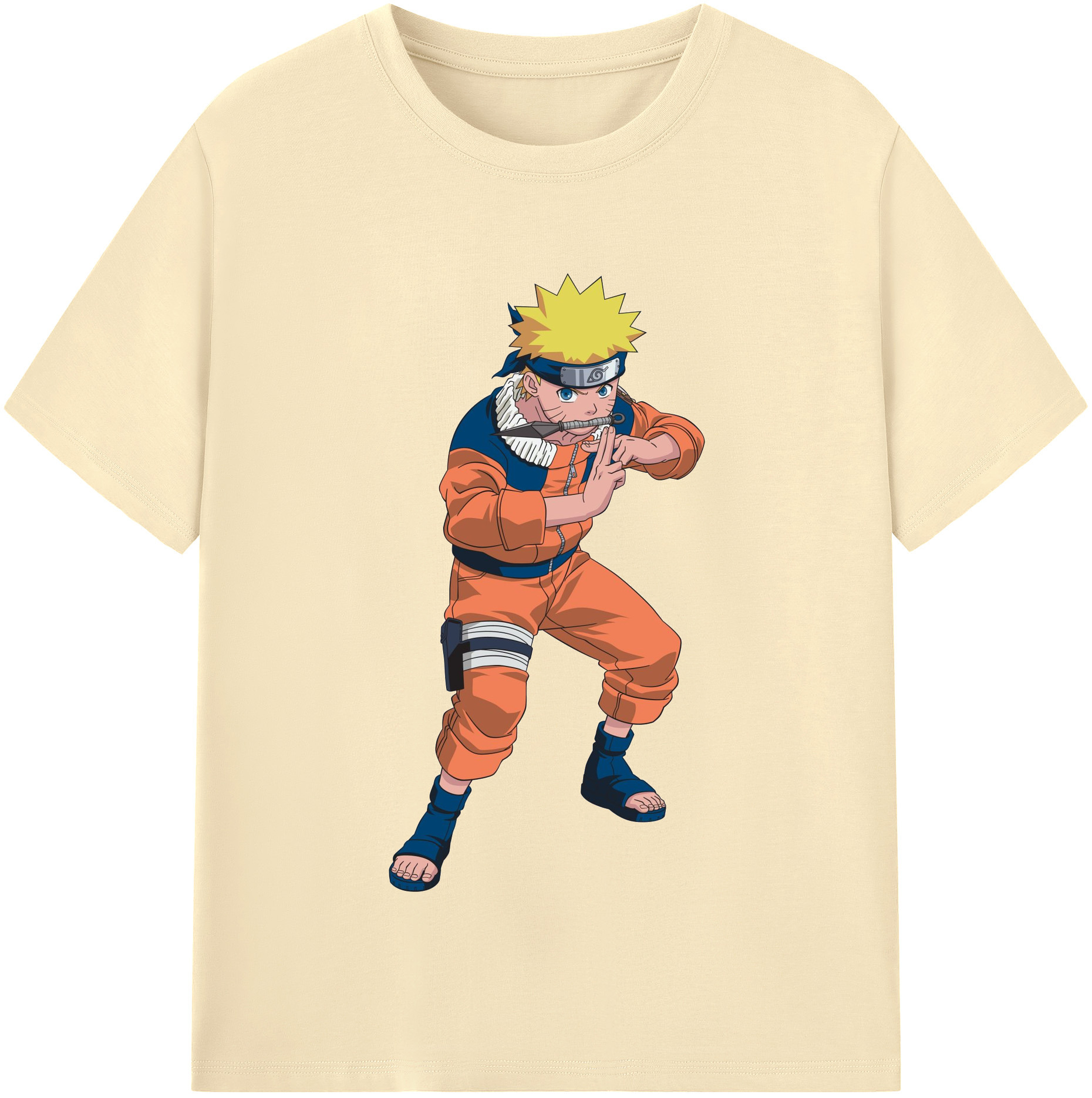 （画像用） NARUTO -ナルト- うずまき ナルト Uzumaki Naruto 綿100％半袖Tシャツ（フロントプリント）