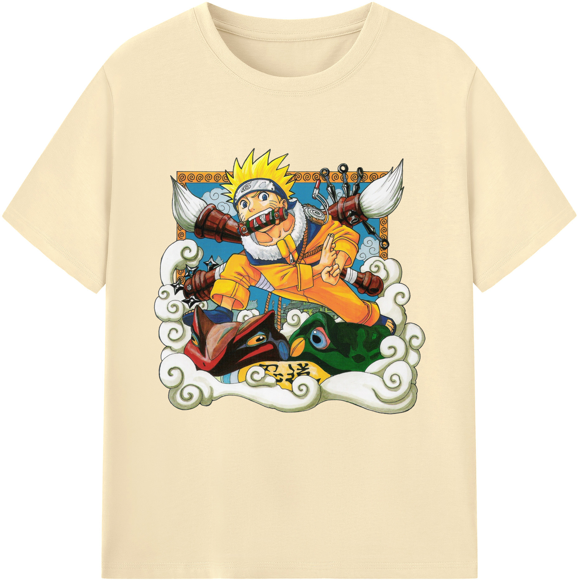 （画像用） NARUTO -ナルト- うずまき ナルト Uzumaki Naruto 綿100％半袖Tシャツ（フロントプリント）