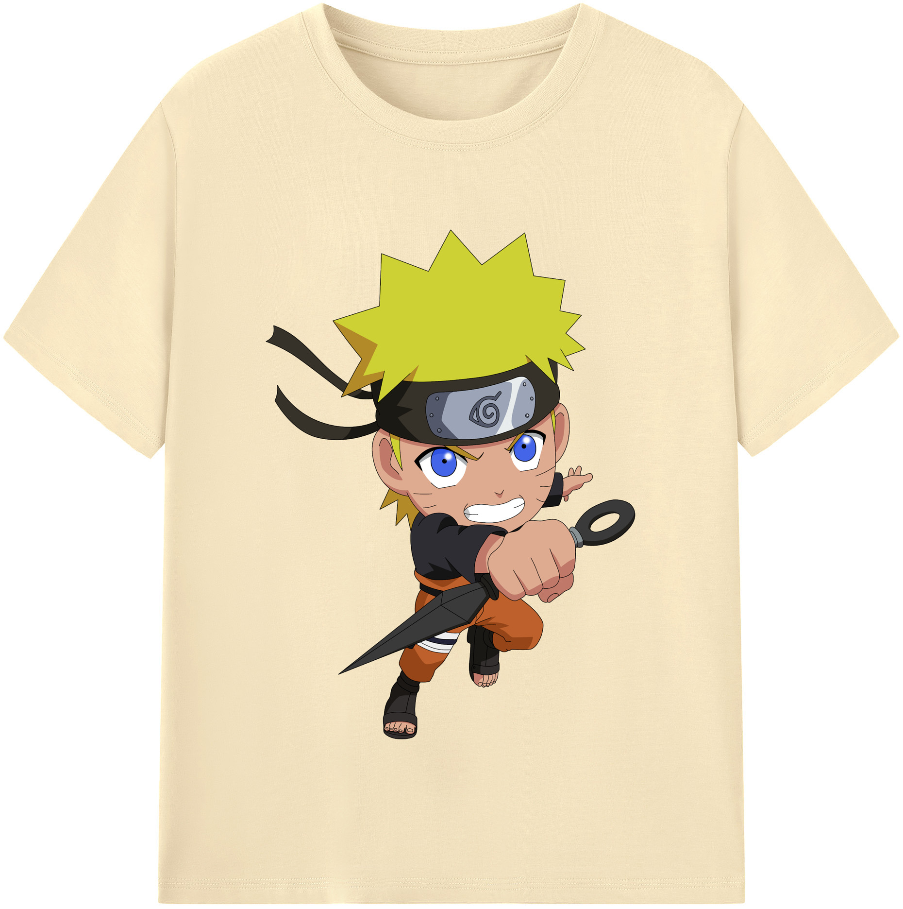 （画像用） NARUTO -ナルト- うずまき ナルト Uzumaki Naruto 綿100％半袖Tシャツ（フロントプリント）