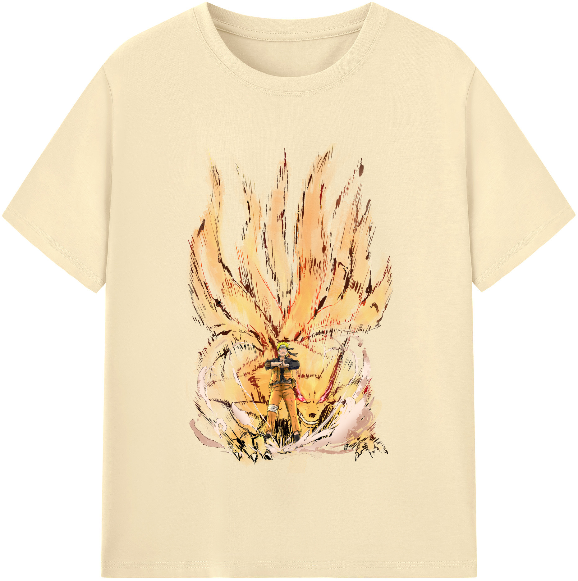 （画像用） NARUTO -ナルト- うずまき ナルト Uzumaki Naruto 綿100％半袖Tシャツ（フロントプリント）