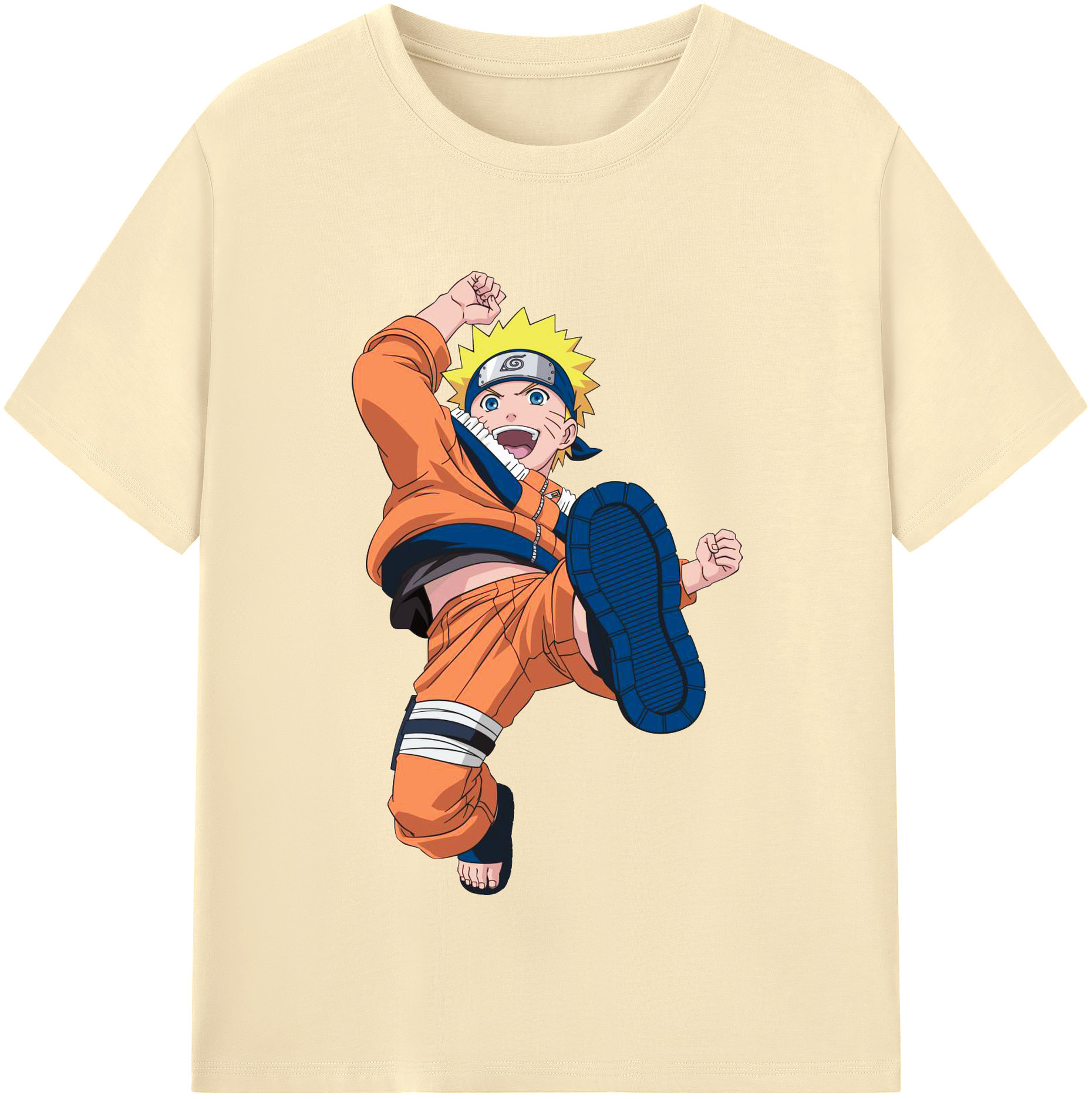 （画像用） NARUTO -ナルト- うずまき ナルト Uzumaki Naruto 綿100％半袖Tシャツ（フロントプリント）
