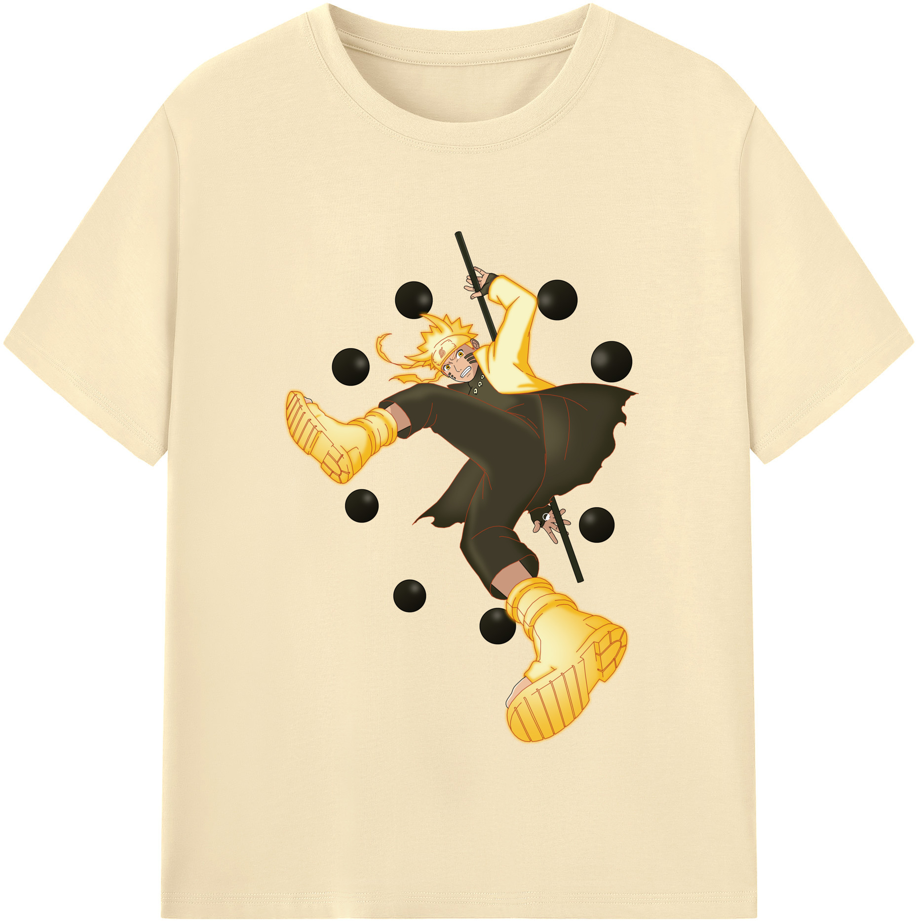 （画像用） NARUTO -ナルト- うずまき ナルト Uzumaki Naruto 綿100％半袖Tシャツ（フロントプリント）