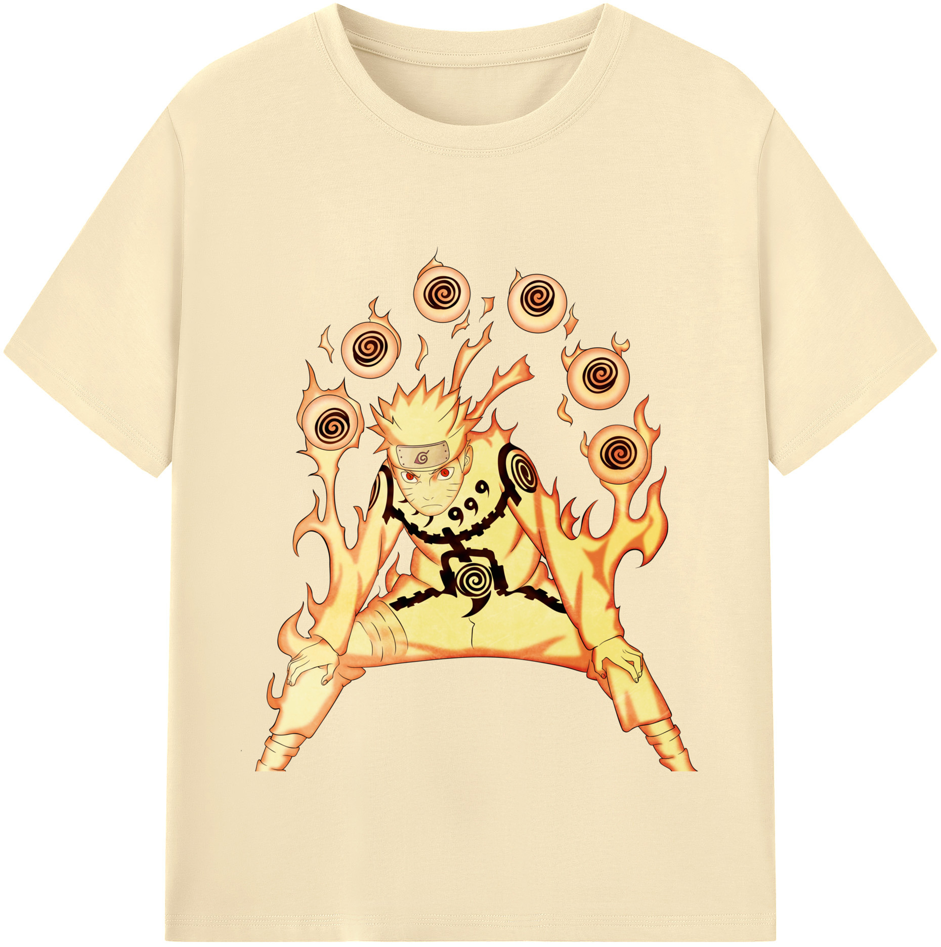 （画像用） NARUTO -ナルト- うずまき ナルト Uzumaki Naruto 綿100％半袖Tシャツ（フロントプリント）