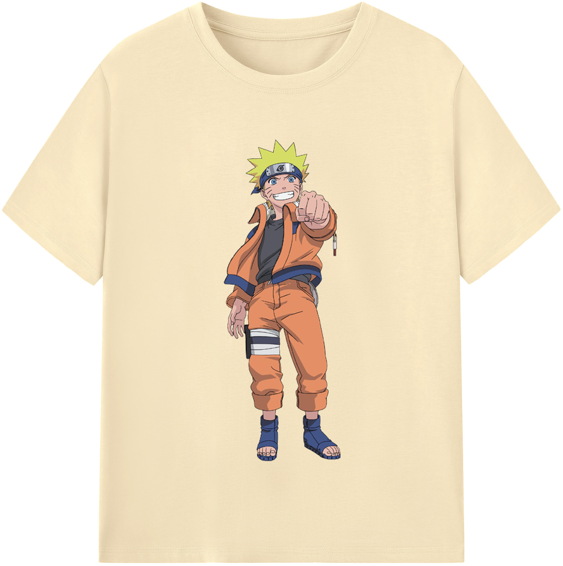 （画像用） NARUTO -ナルト- うずまき ナルト Uzumaki Naruto 綿100％半袖Tシャツ（フロントプリント）