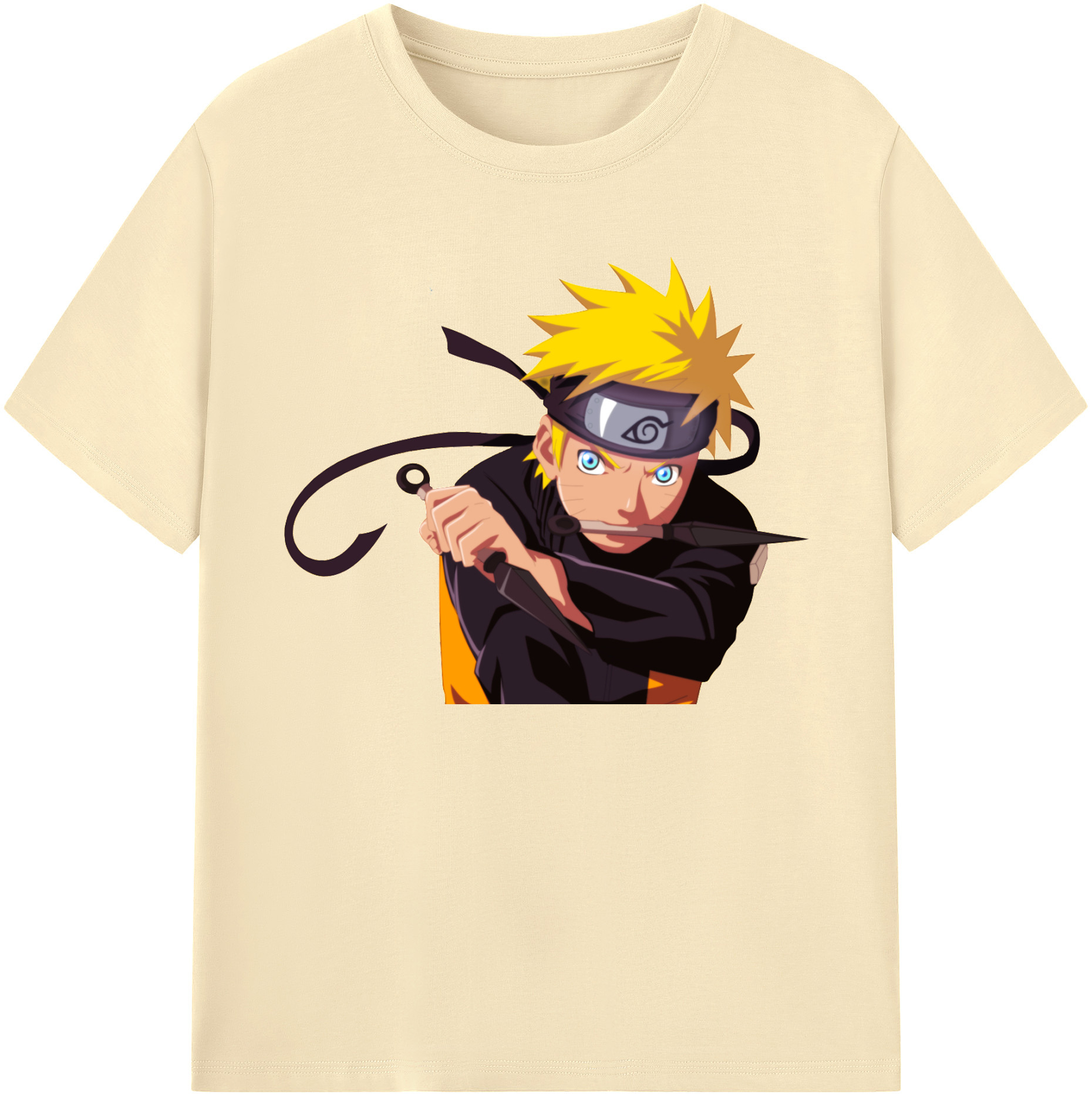 （画像用） NARUTO -ナルト- うずまき ナルト Uzumaki Naruto 綿100％半袖Tシャツ（フロントプリント）