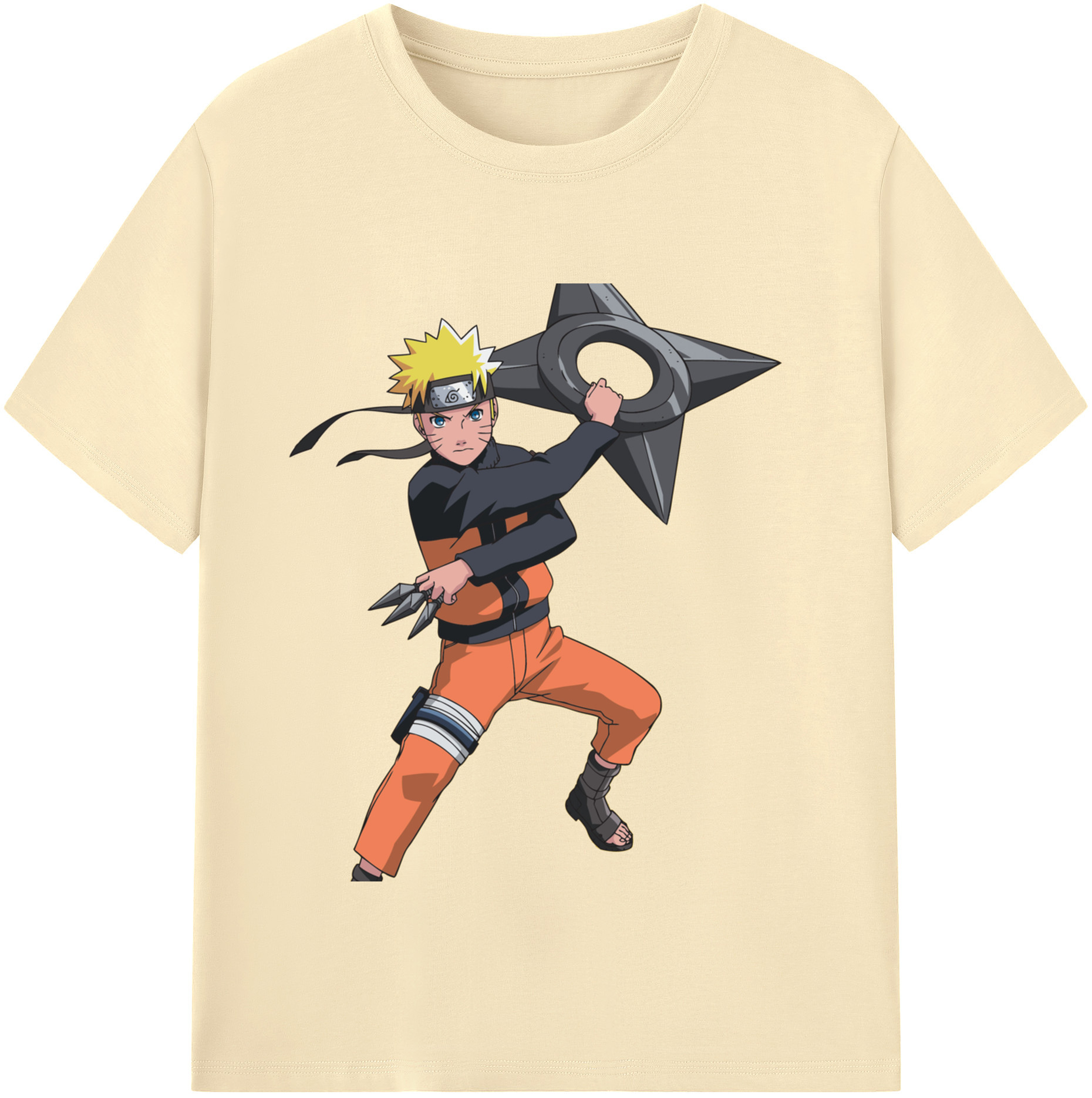 （画像用） NARUTO -ナルト- うずまき ナルト Uzumaki Naruto 綿100％半袖Tシャツ（フロントプリント）