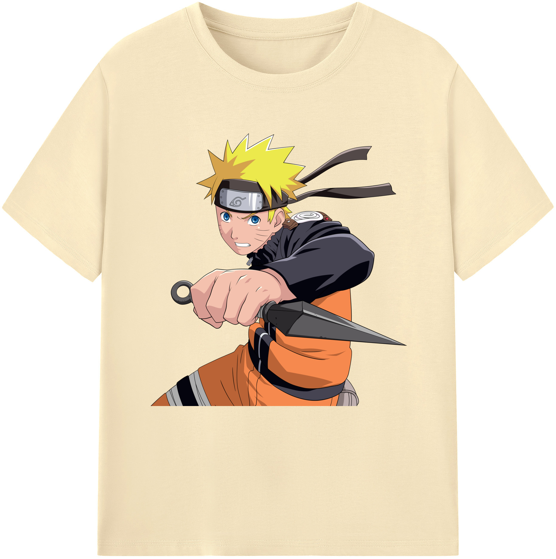 （画像用） NARUTO -ナルト- うずまき ナルト Uzumaki Naruto 綿100％半袖Tシャツ（フロントプリント）