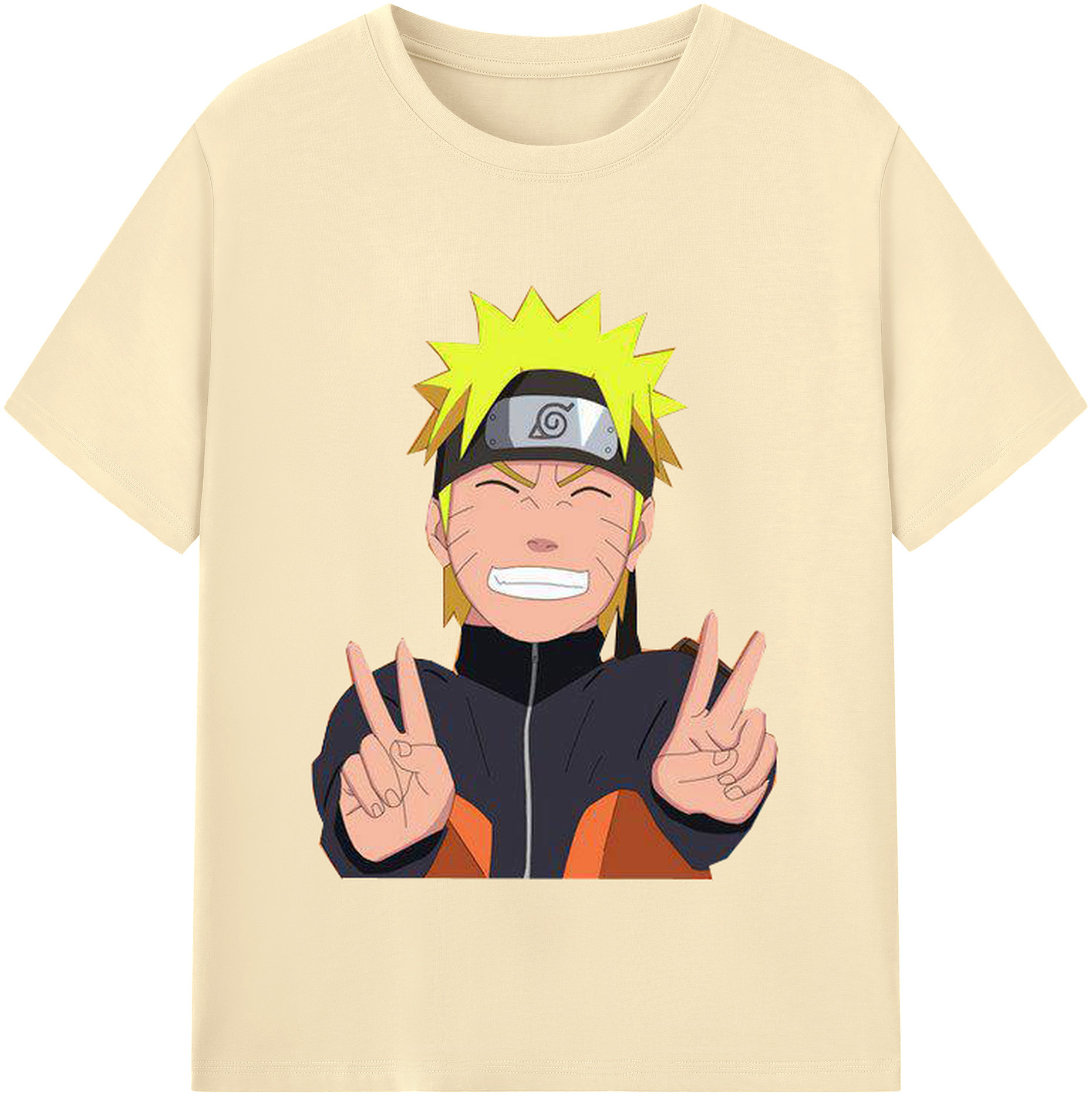 （画像用） NARUTO -ナルト- うずまき ナルト Uzumaki Naruto 綿100％半袖Tシャツ（フロントプリント）